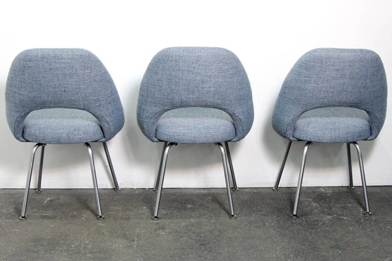 Eero Saarinen Executive Side Chairs Newly Upholstered for Knoll In Excellent Condition In Norwalk, CT