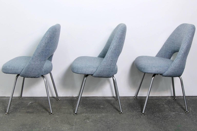 Mid-20th Century Eero Saarinen Executive Side Chairs Newly Upholstered for Knoll