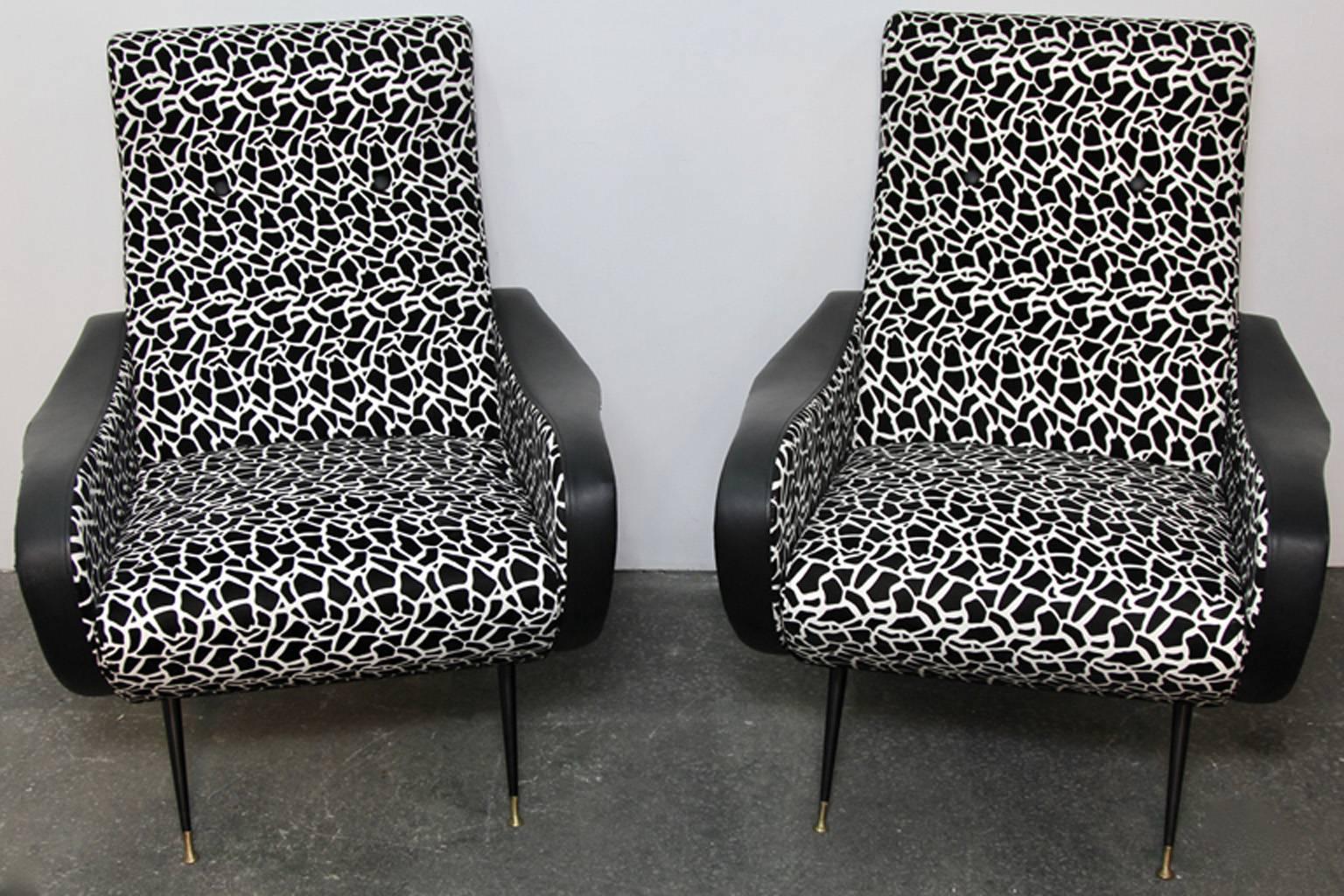 Italian Style Club Chairs Mid-Century Modern 3