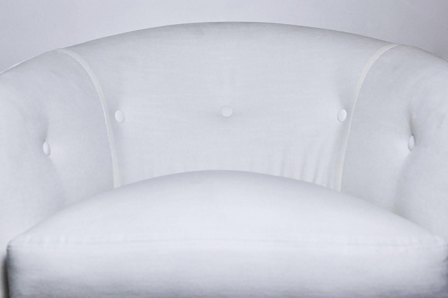 Upholstery Rare Pair of Milo Baughman Swivel Lounge Chairs