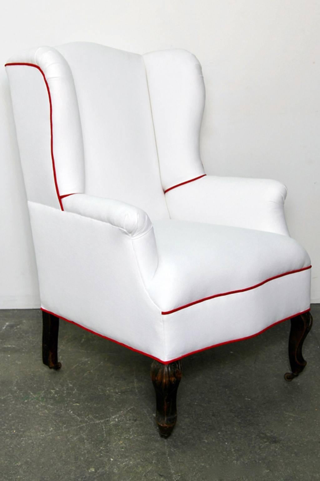 Upholstery French Wingback Chair For Sale