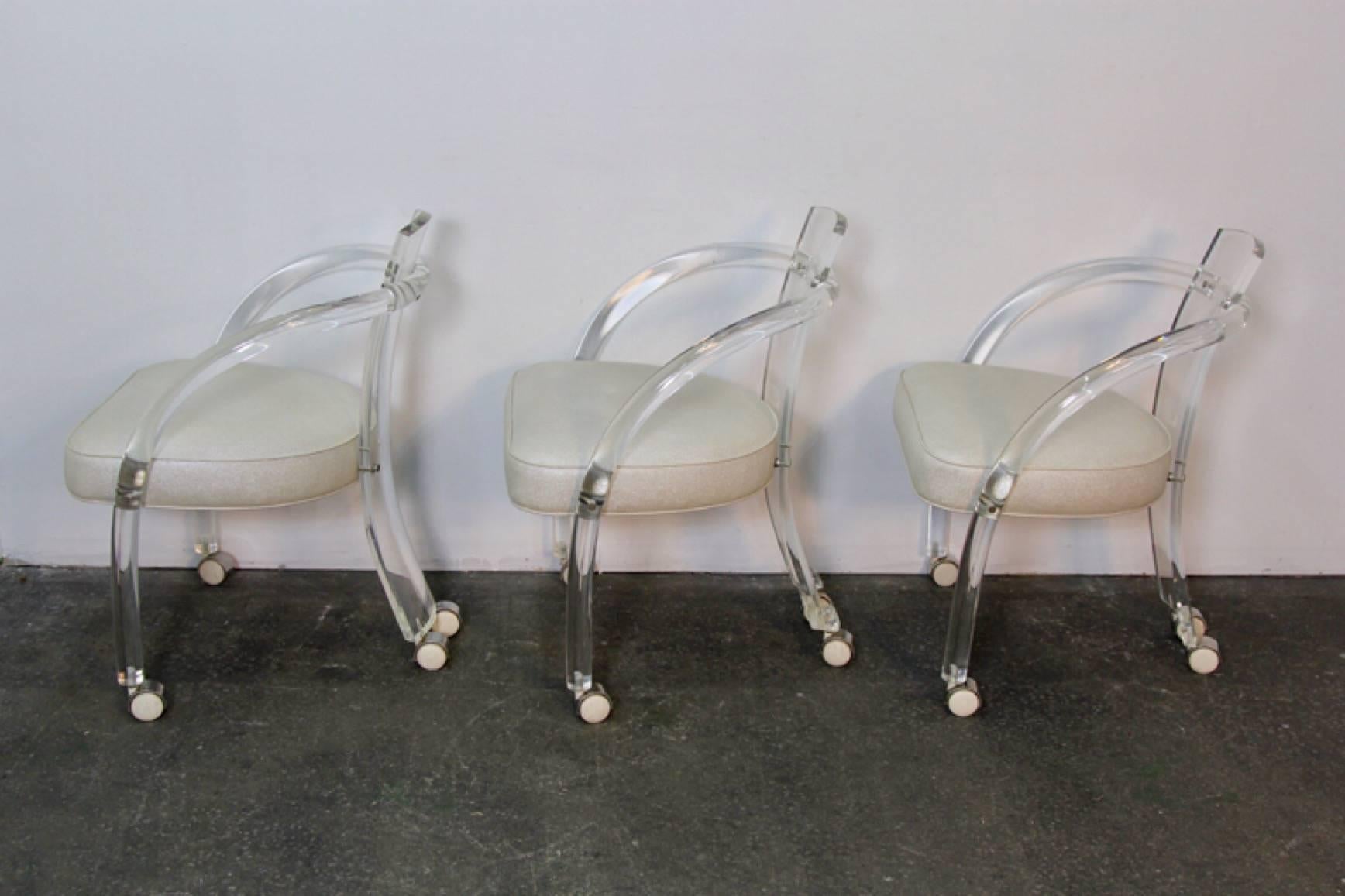 Mid-Century Modern Set of Six Midcentury Lucite Chairs For Sale