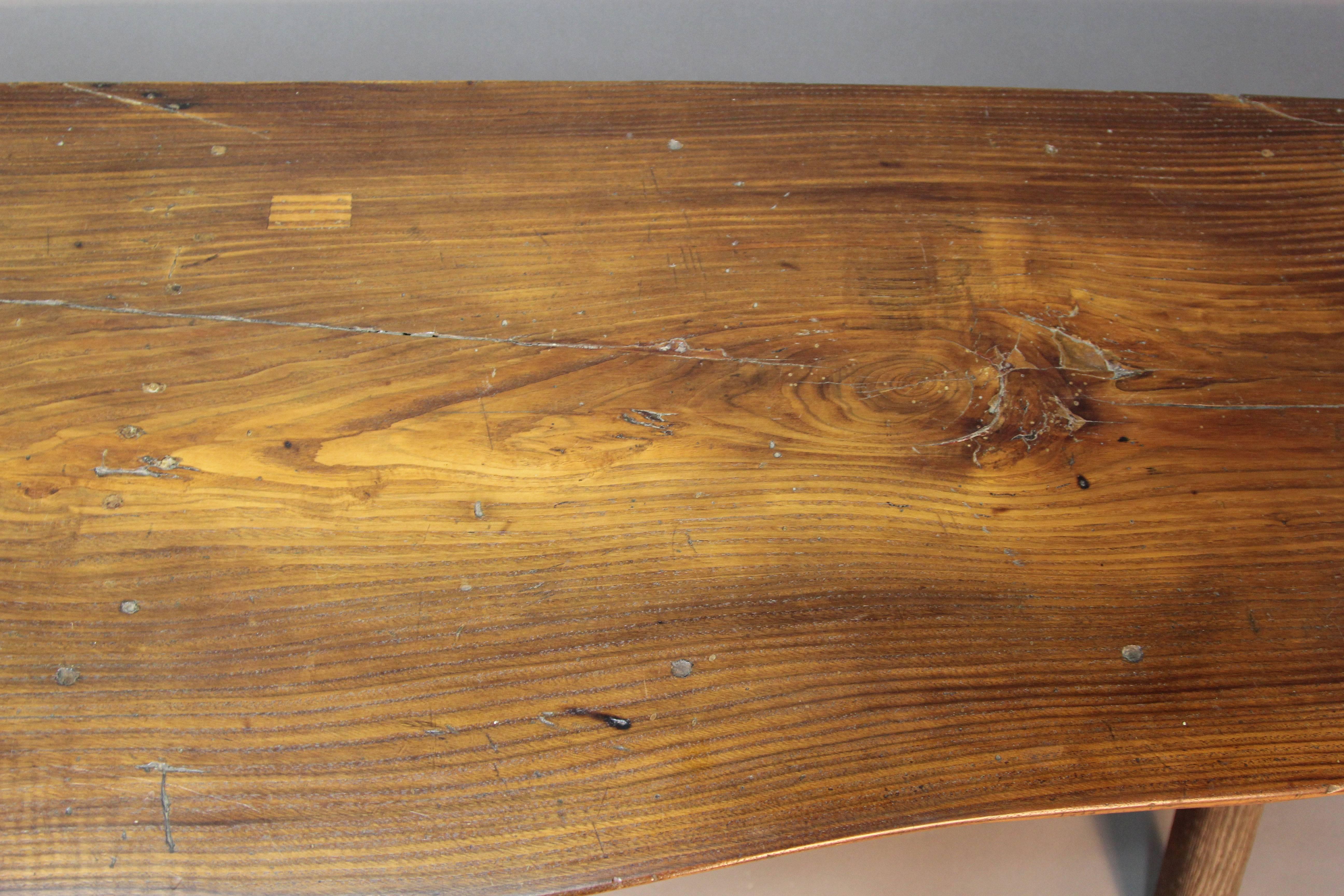 Mid-20th Century Live Edge Handmade Console Table For Sale