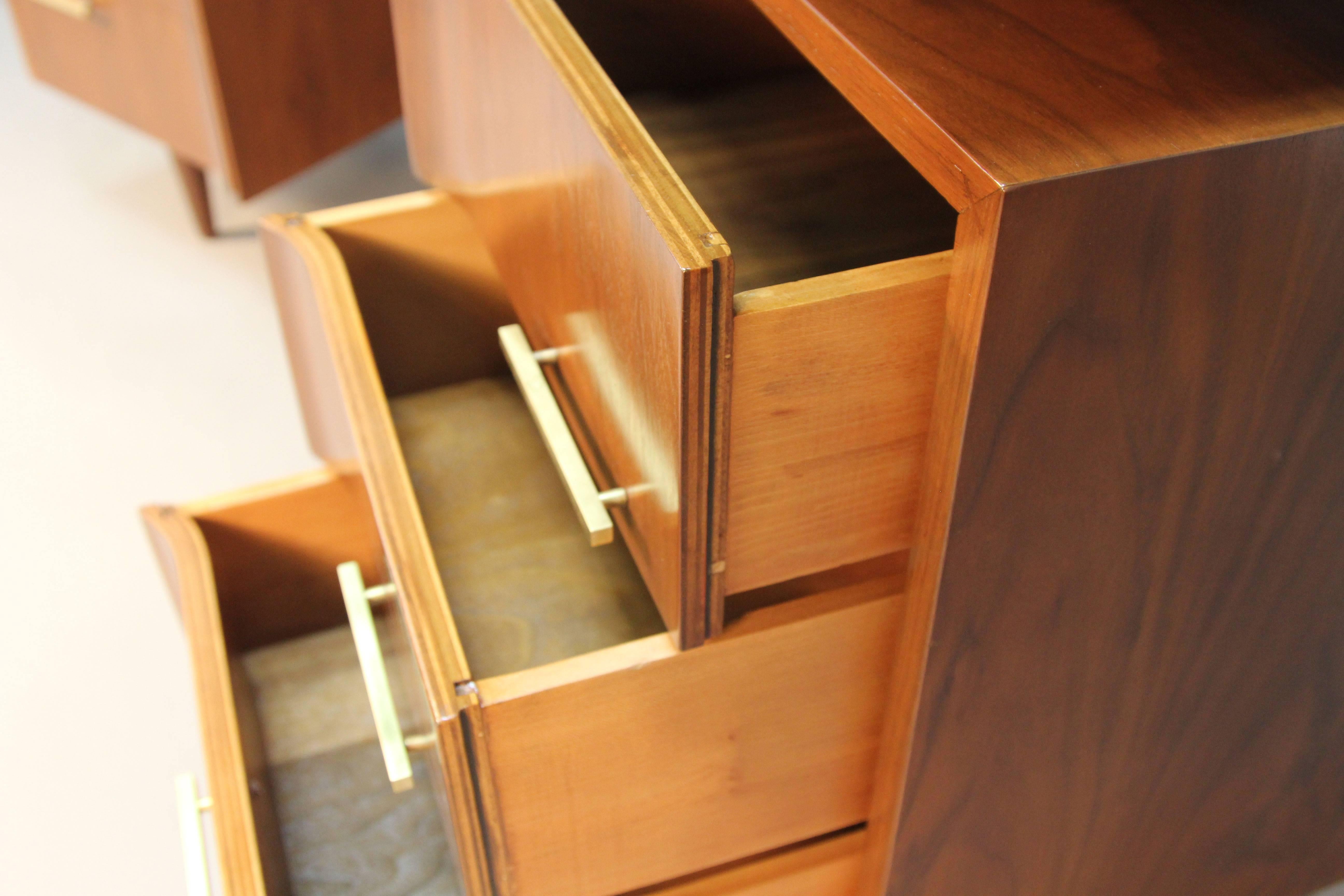 Mid-Century Floating Top Desk with Brass Hardware 1