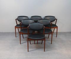 Kai Kristiansen Model 42 Teak Z Chairs Set of Six
