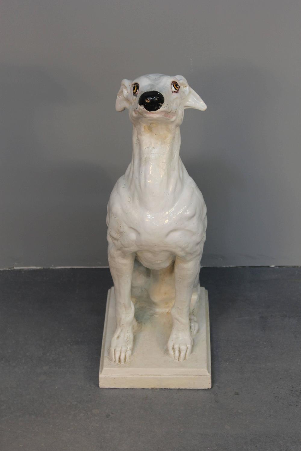Large Italian Ceramic Dog Sculpture at 1stdibs