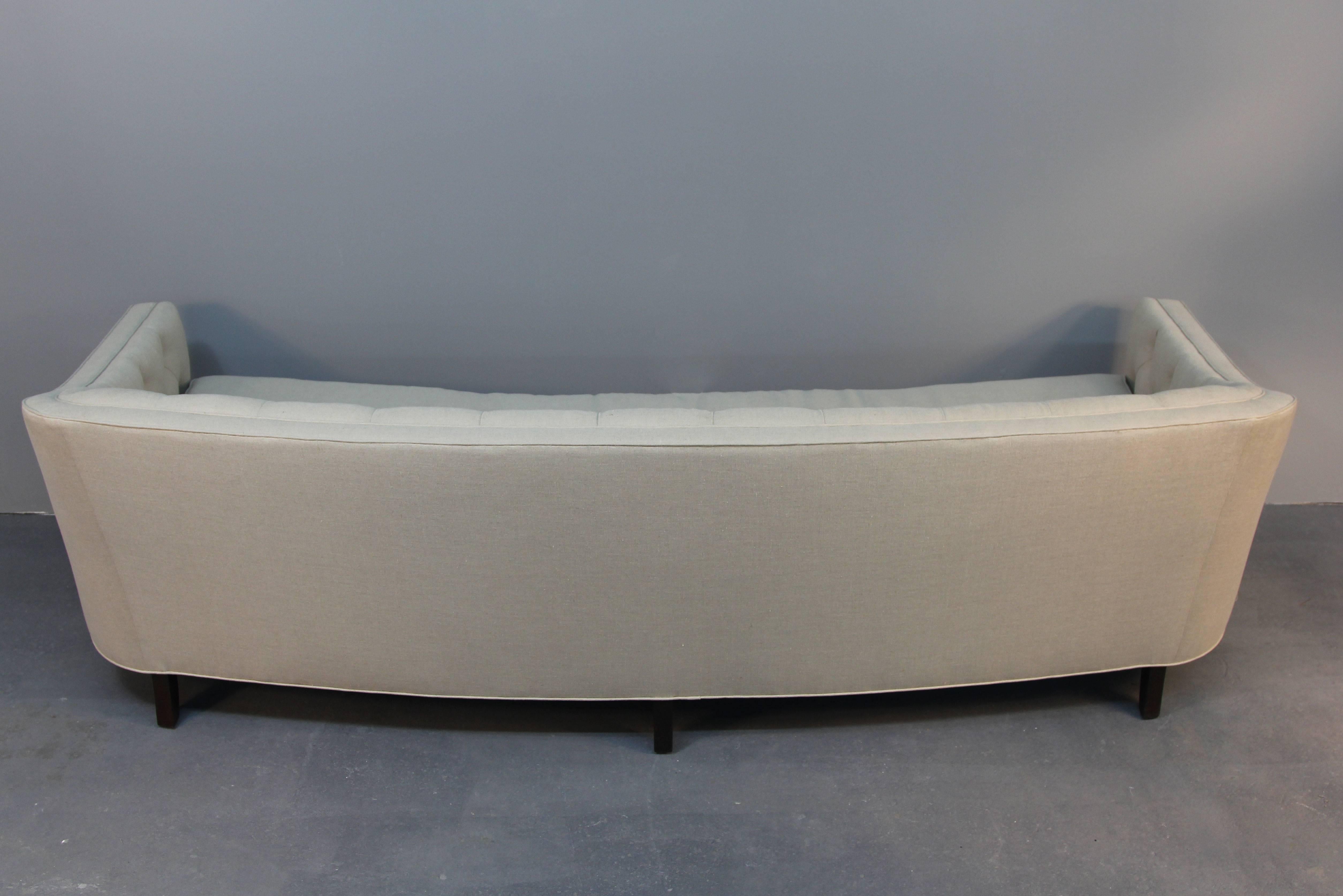 Mid-Century Modern Midcentury Rounded Back Sofa with Button Tufting For Sale