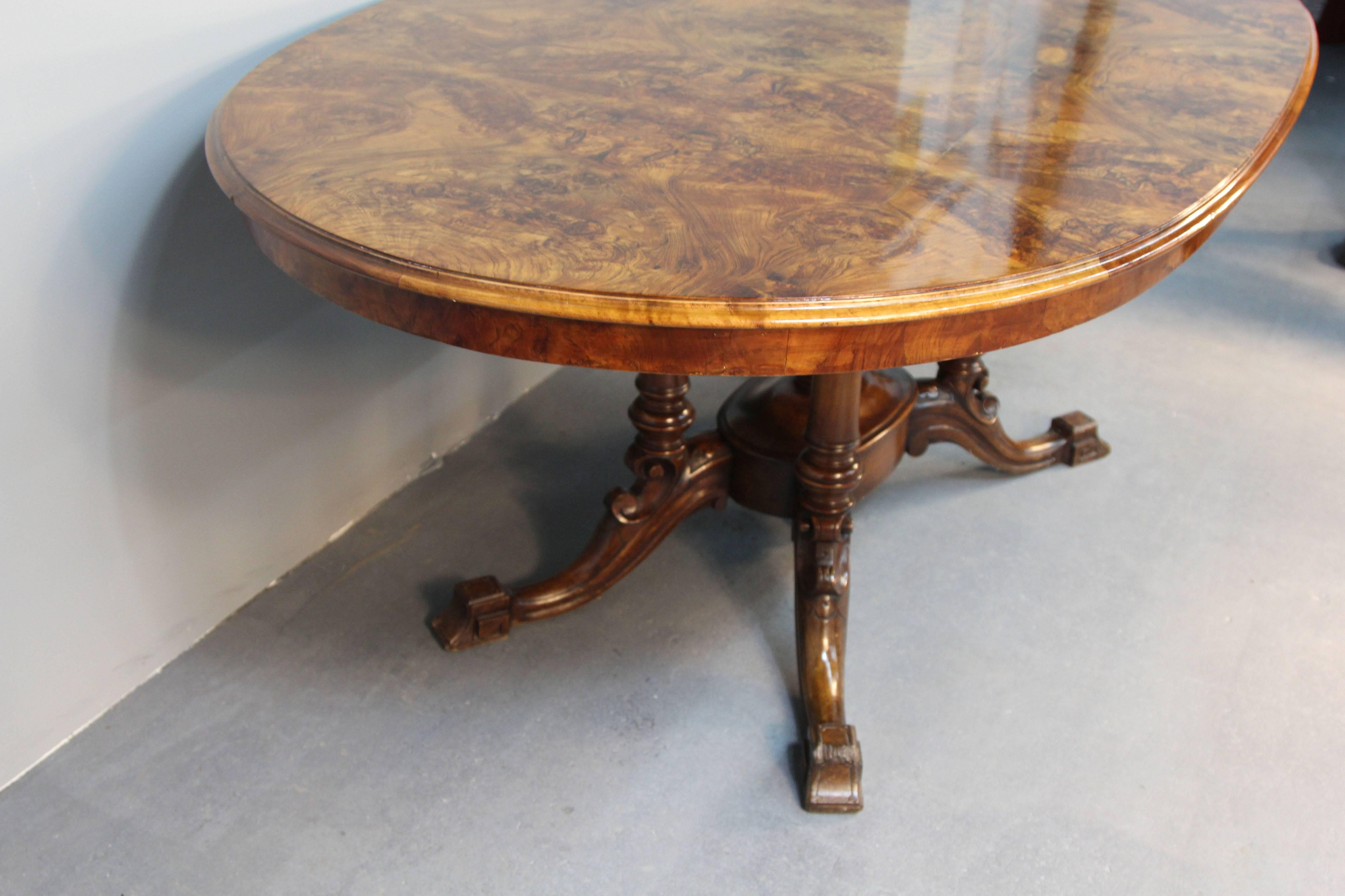 Victorian Walnut Dining Room Table For Sale