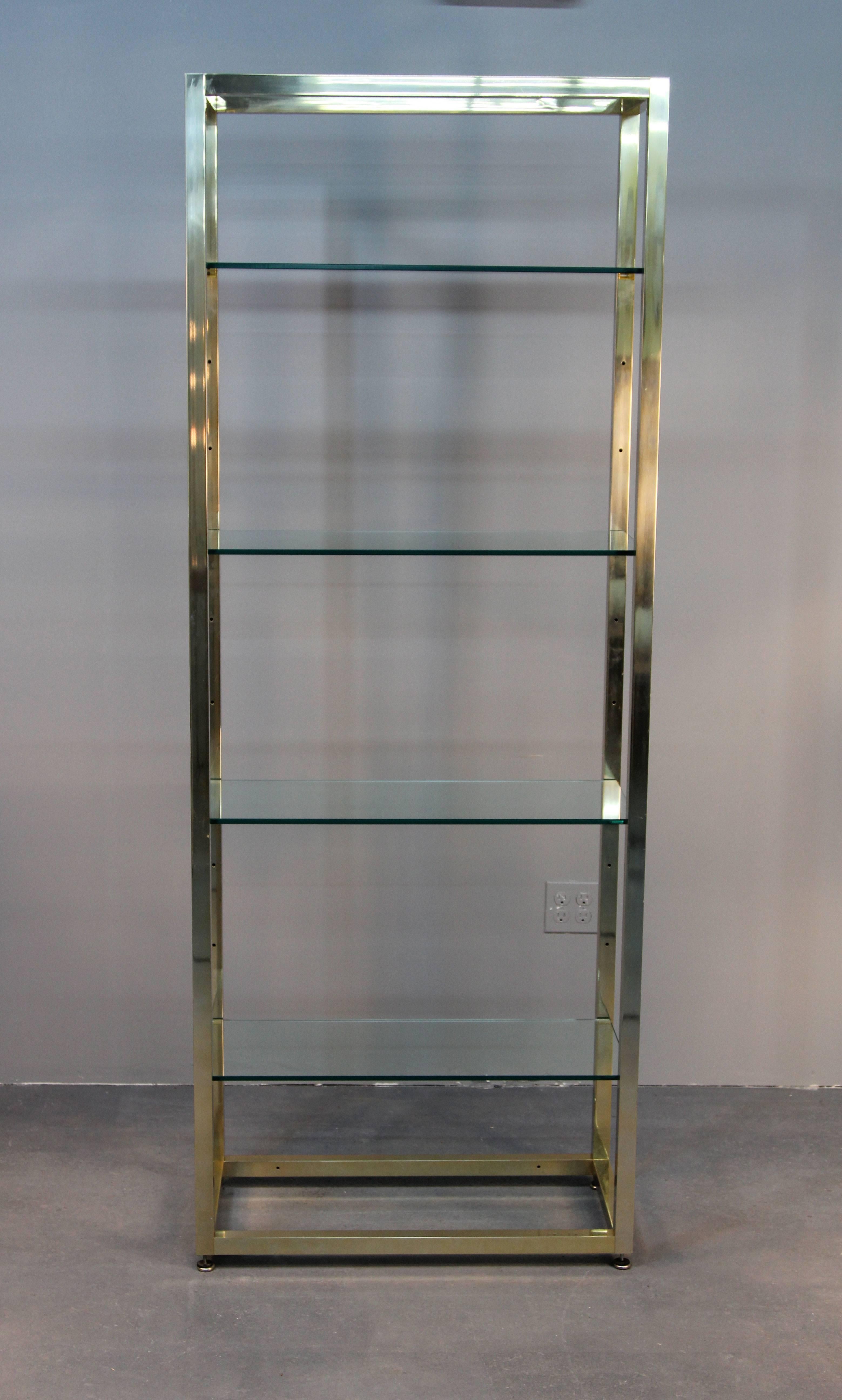 Brass and Glass Etagere 1