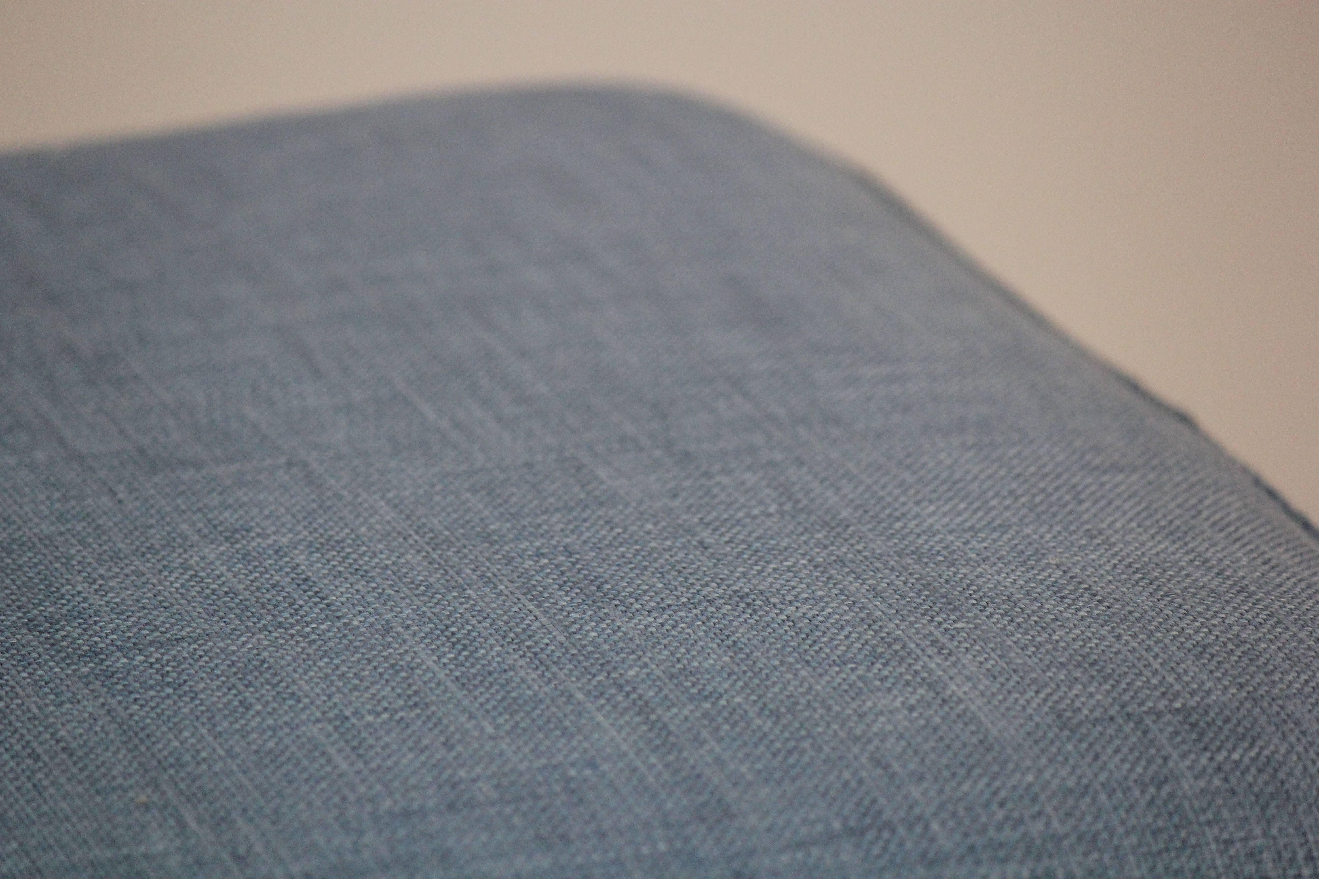 Pair of Custom Upholstered X Benches In Excellent Condition In Bridport, CT