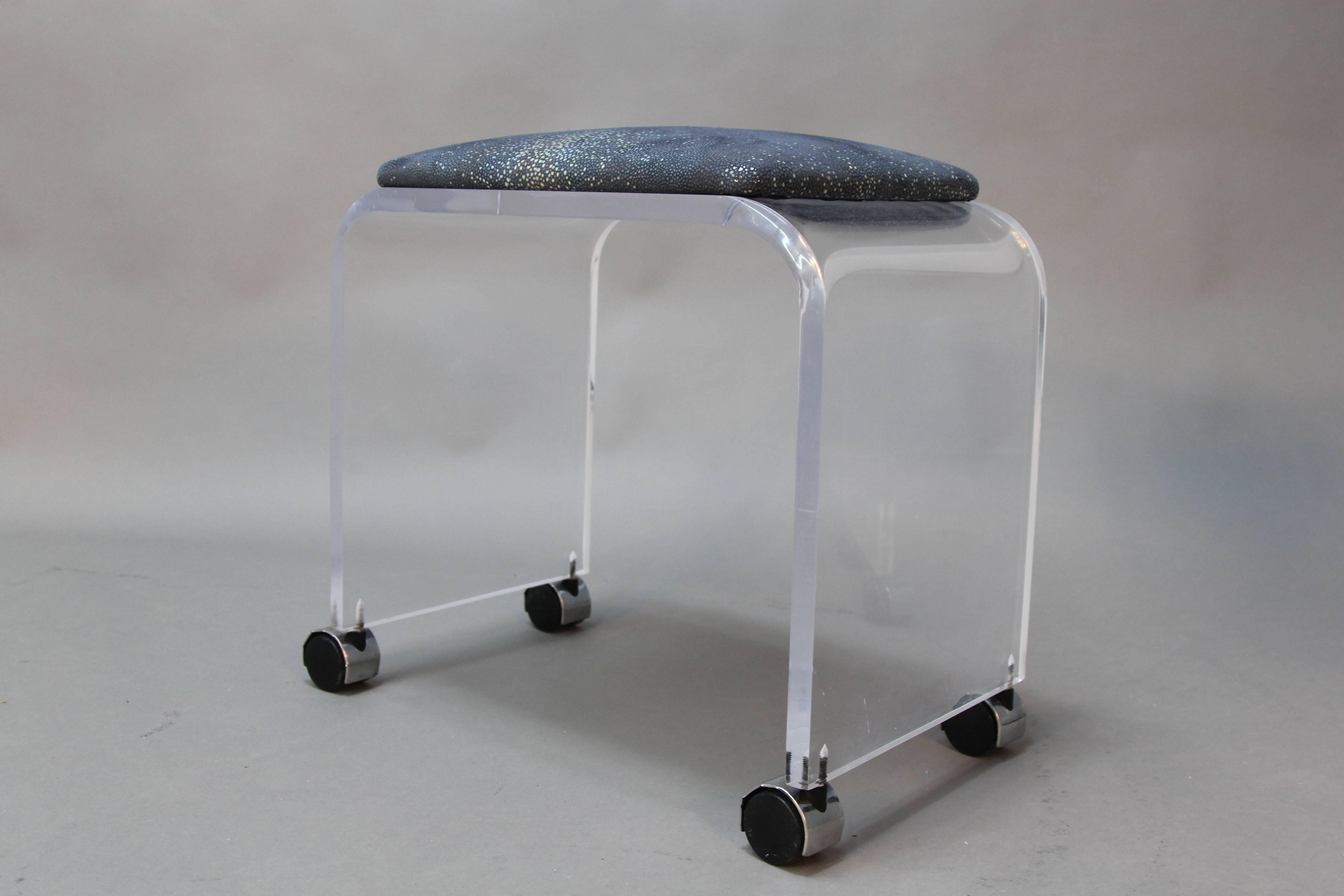 Mid-Century Modern Assembled Pair of Lucite Stools  For Sale