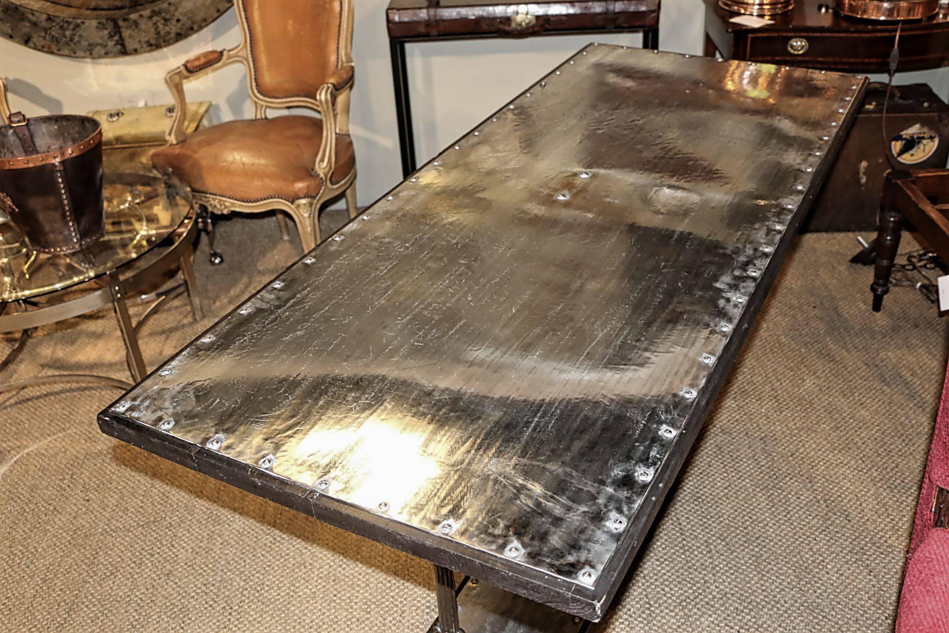 French Steel Bistro Table In Excellent Condition In Bridport, CT