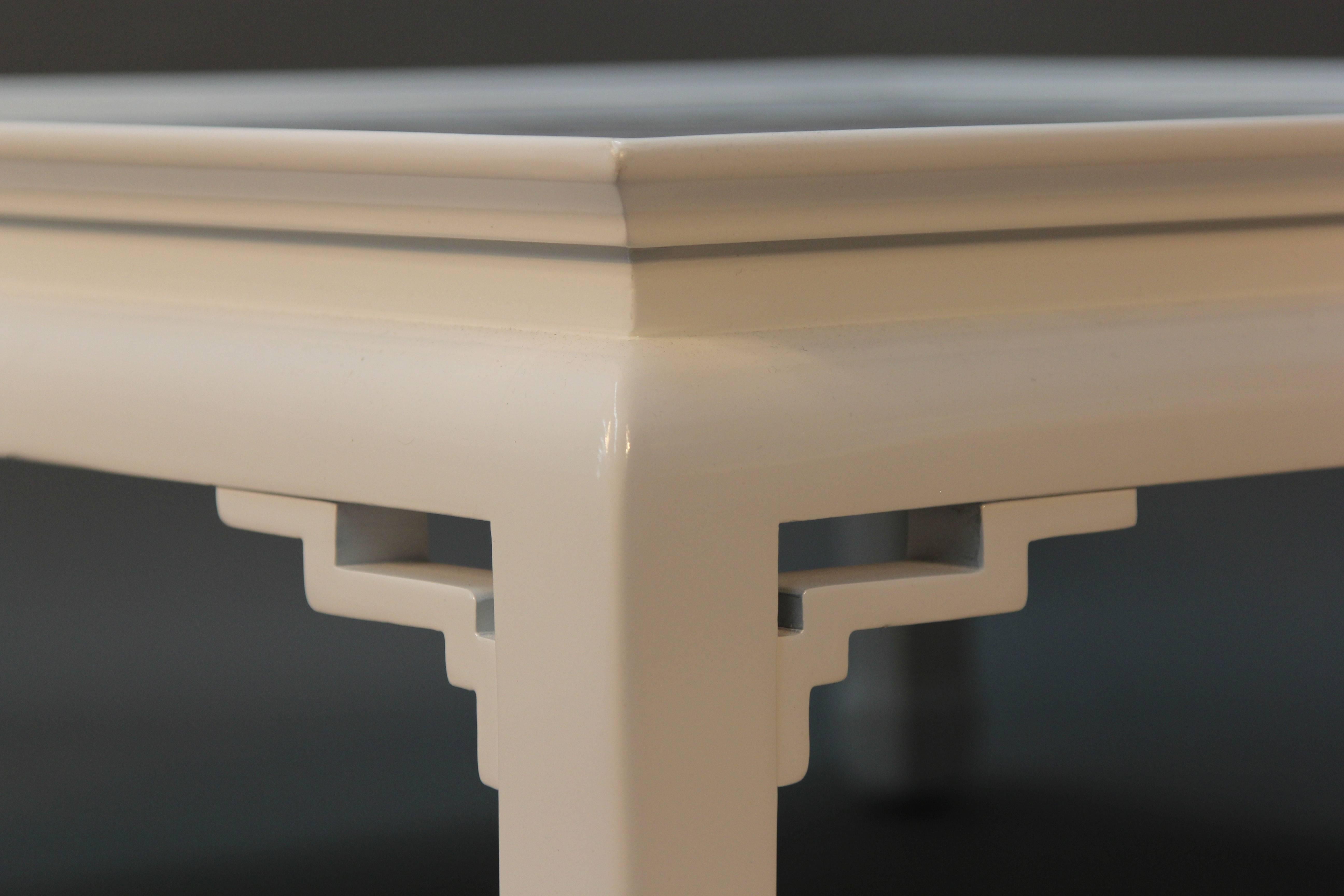 American White Lacquered Asian Coffee Table For Sale