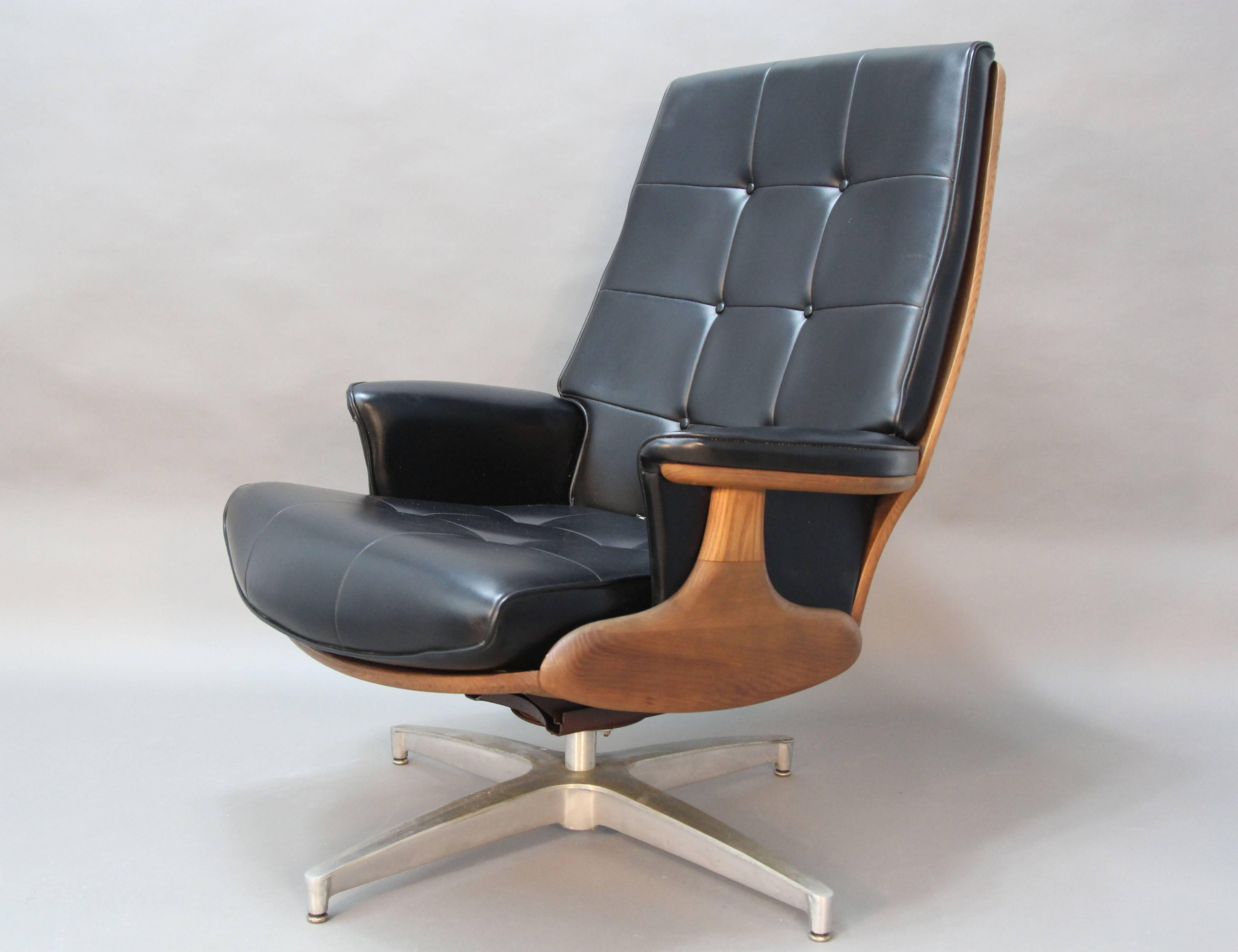 heywood wakefield lounge chair and ottoman