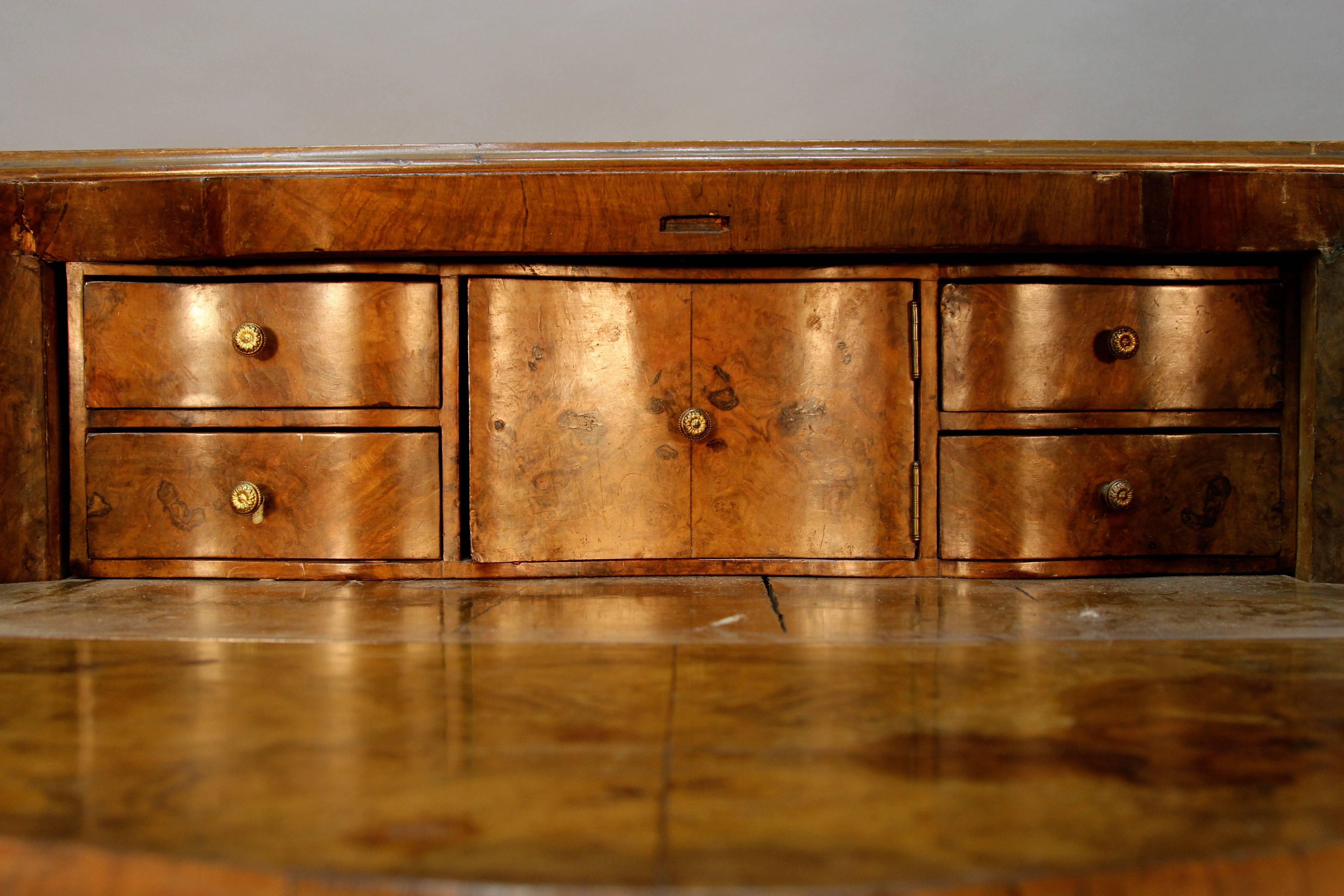French Burled Walnut Wood Secretary and Two-Drawer Chest 3