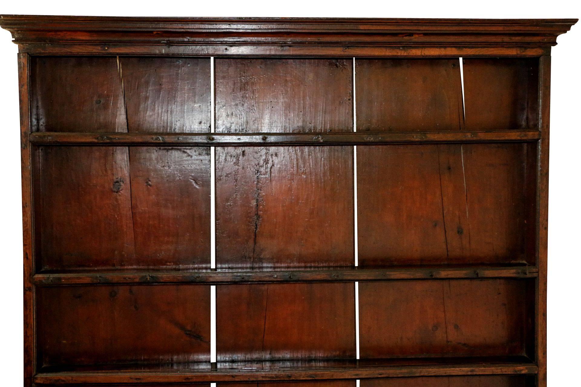 Rare Small Welsh Oak Dresser with rack and  potboard to base c.1770 3