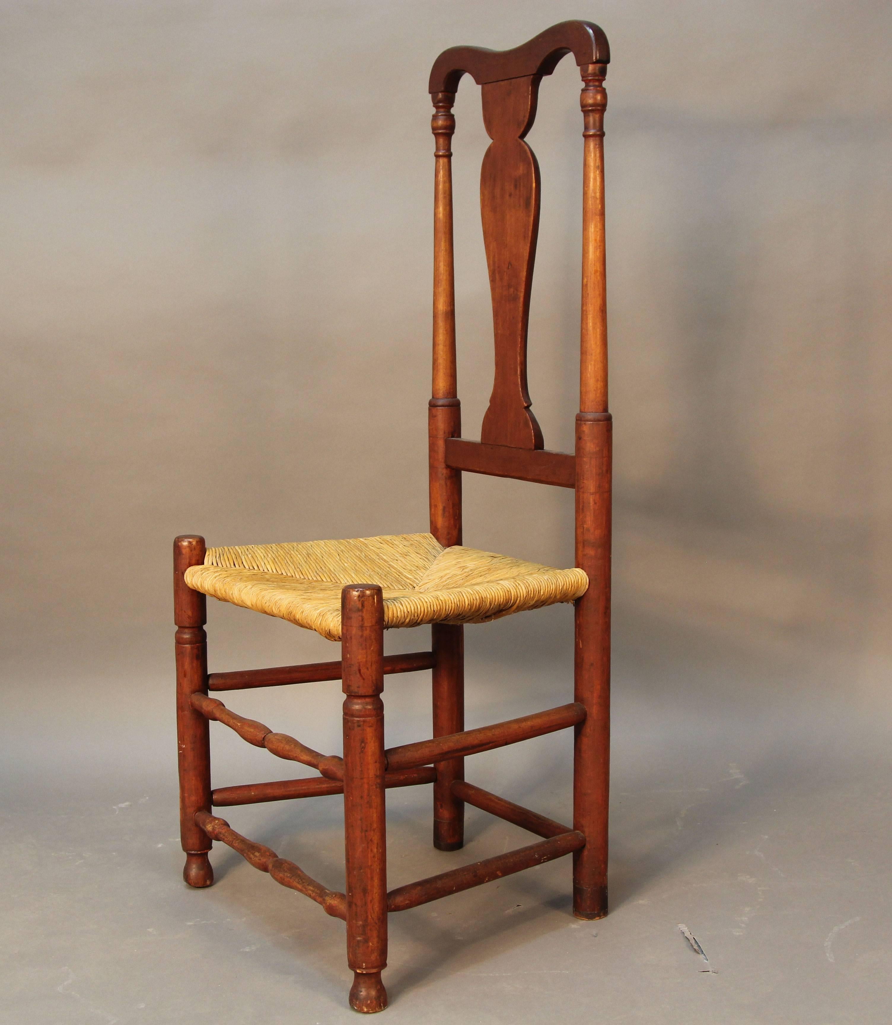 American Set of Eight Early CT Country Queen Anne Chairs For Sale