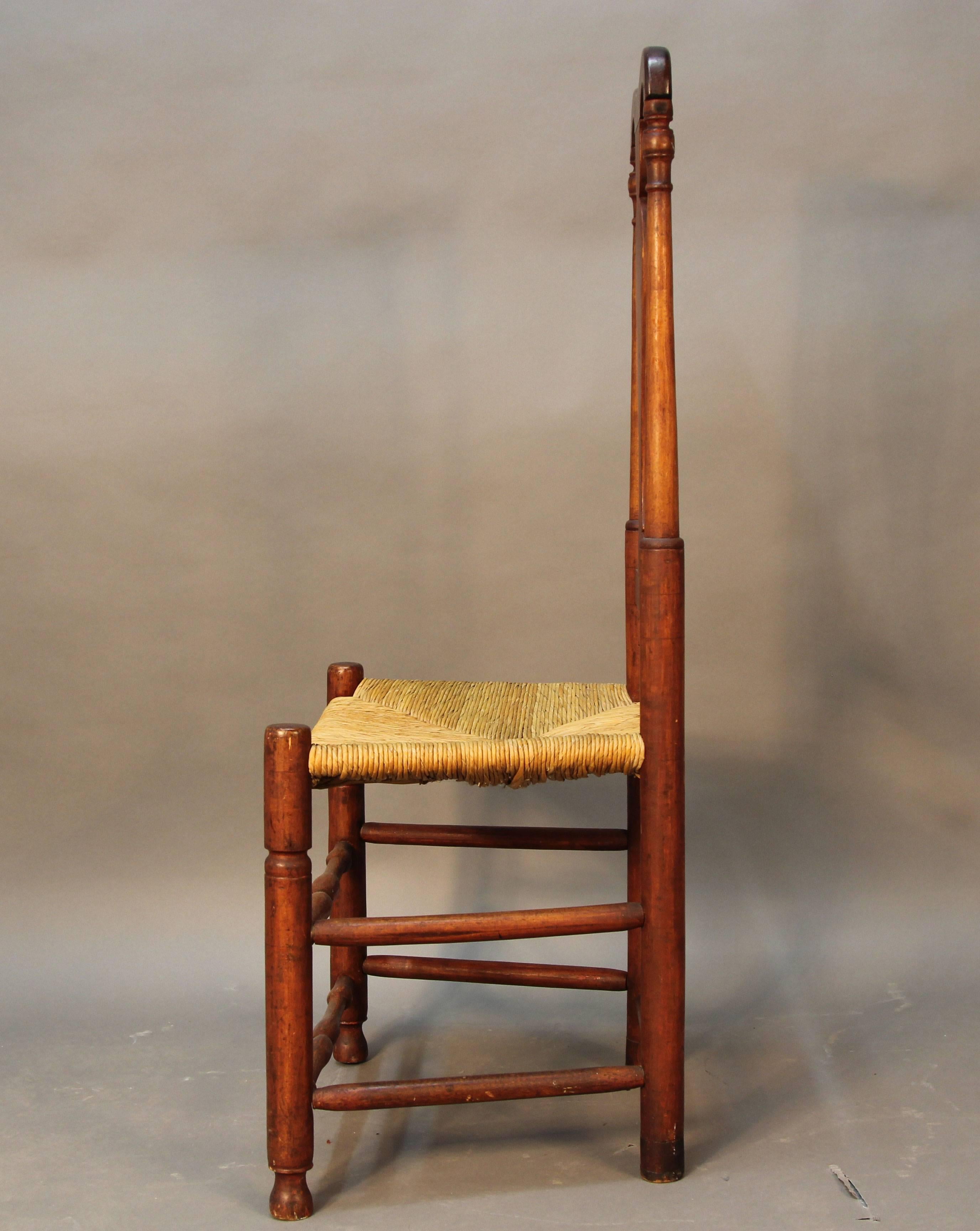 Set of Eight Early CT Country Queen Anne Chairs For Sale 2