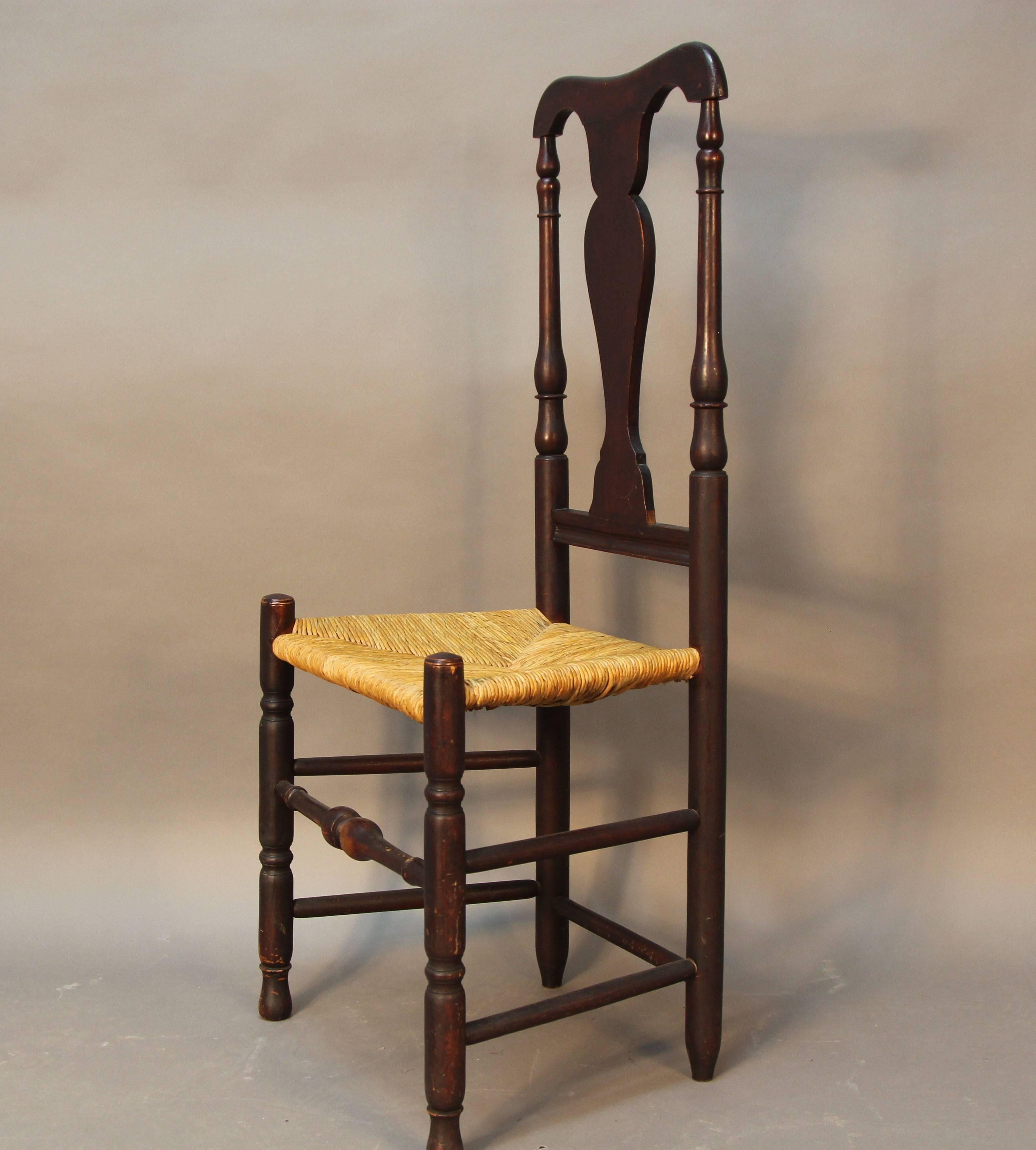 Early 18th Century Set of Eight Early CT Country Queen Anne Chairs For Sale