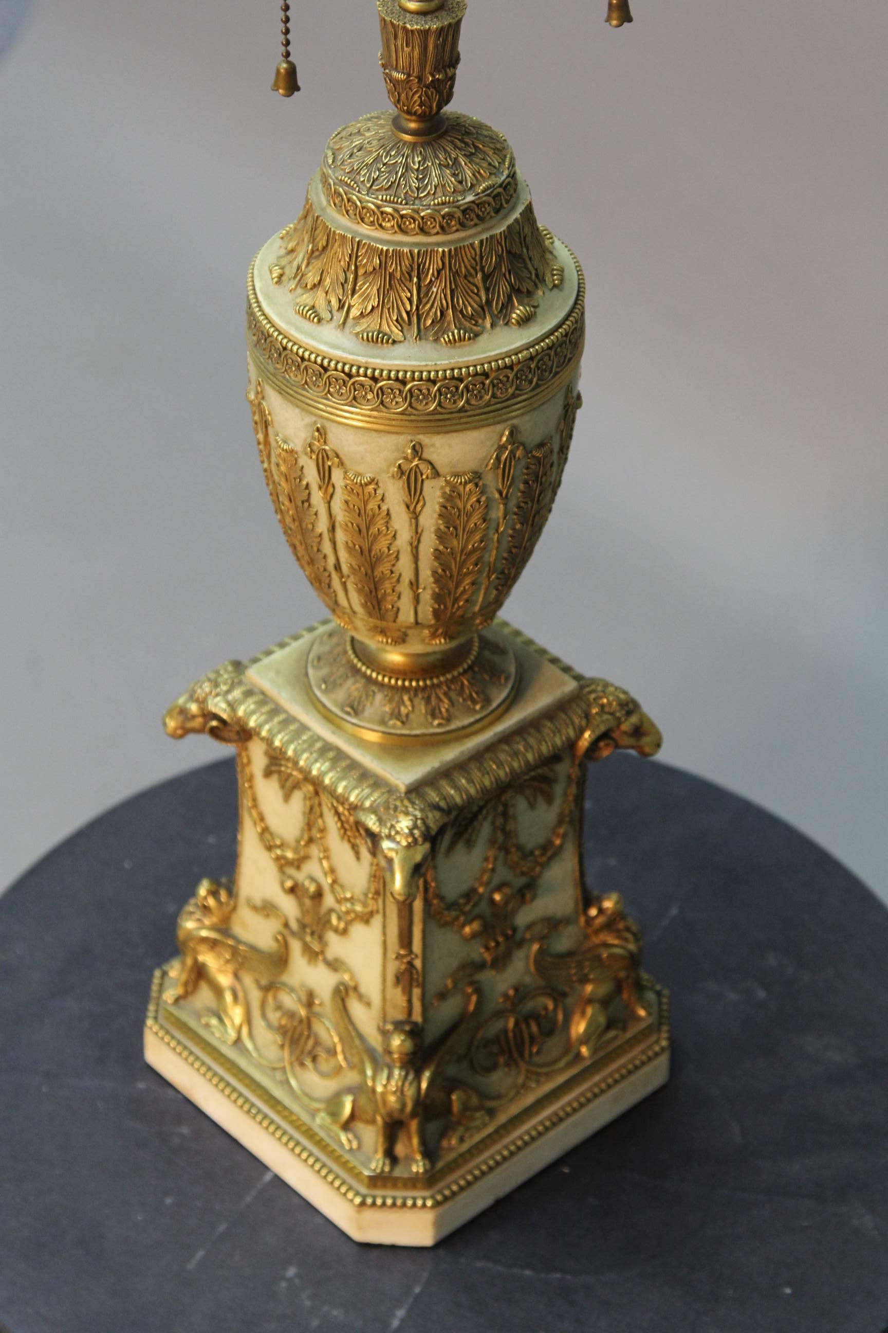 Antique E. F. Caldwell Gilt Bronze Lamp For Sale 6