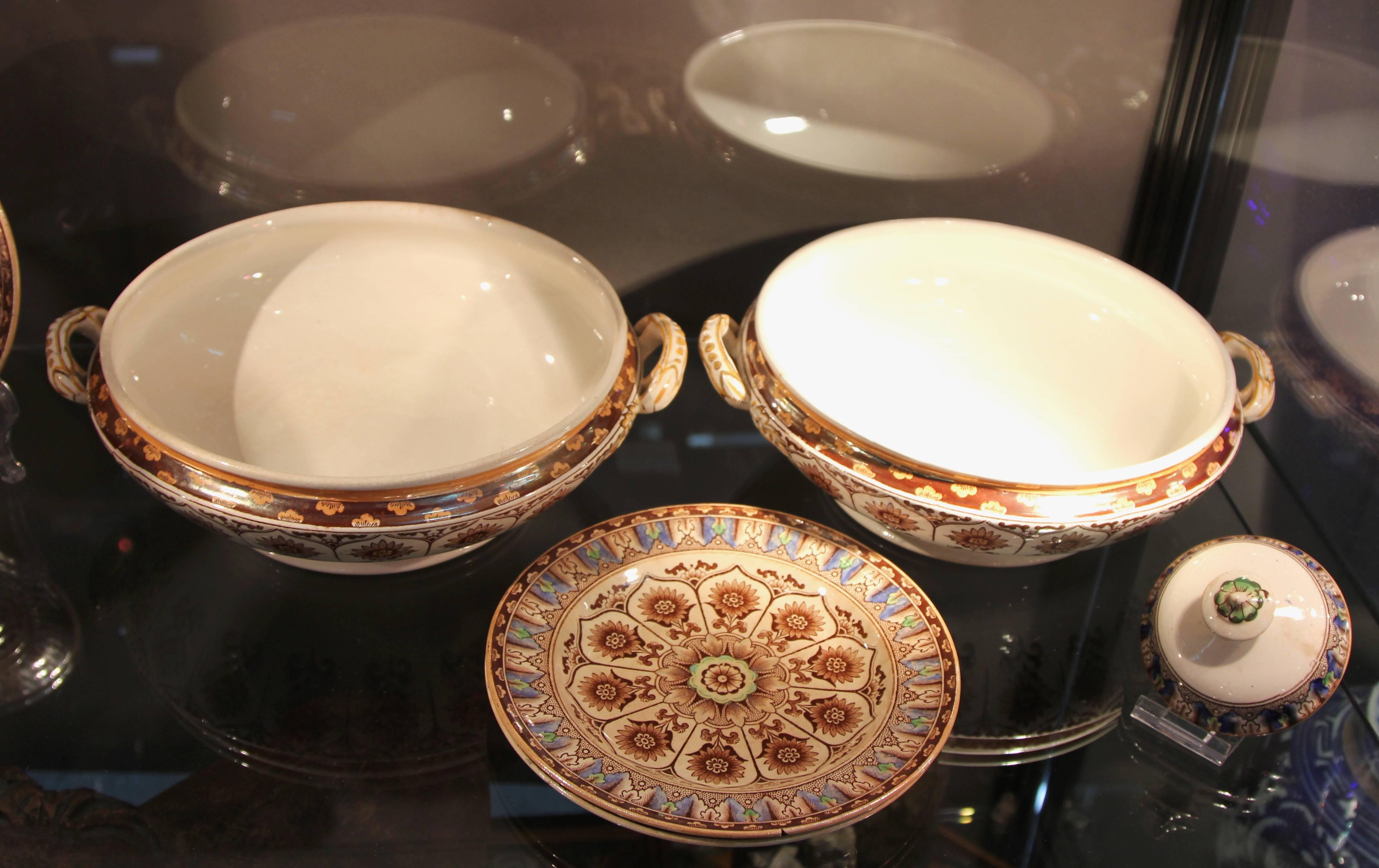 Late 19th Century Large Collection of William Brownfield & Sons, Cyprus Pattern China For Sale