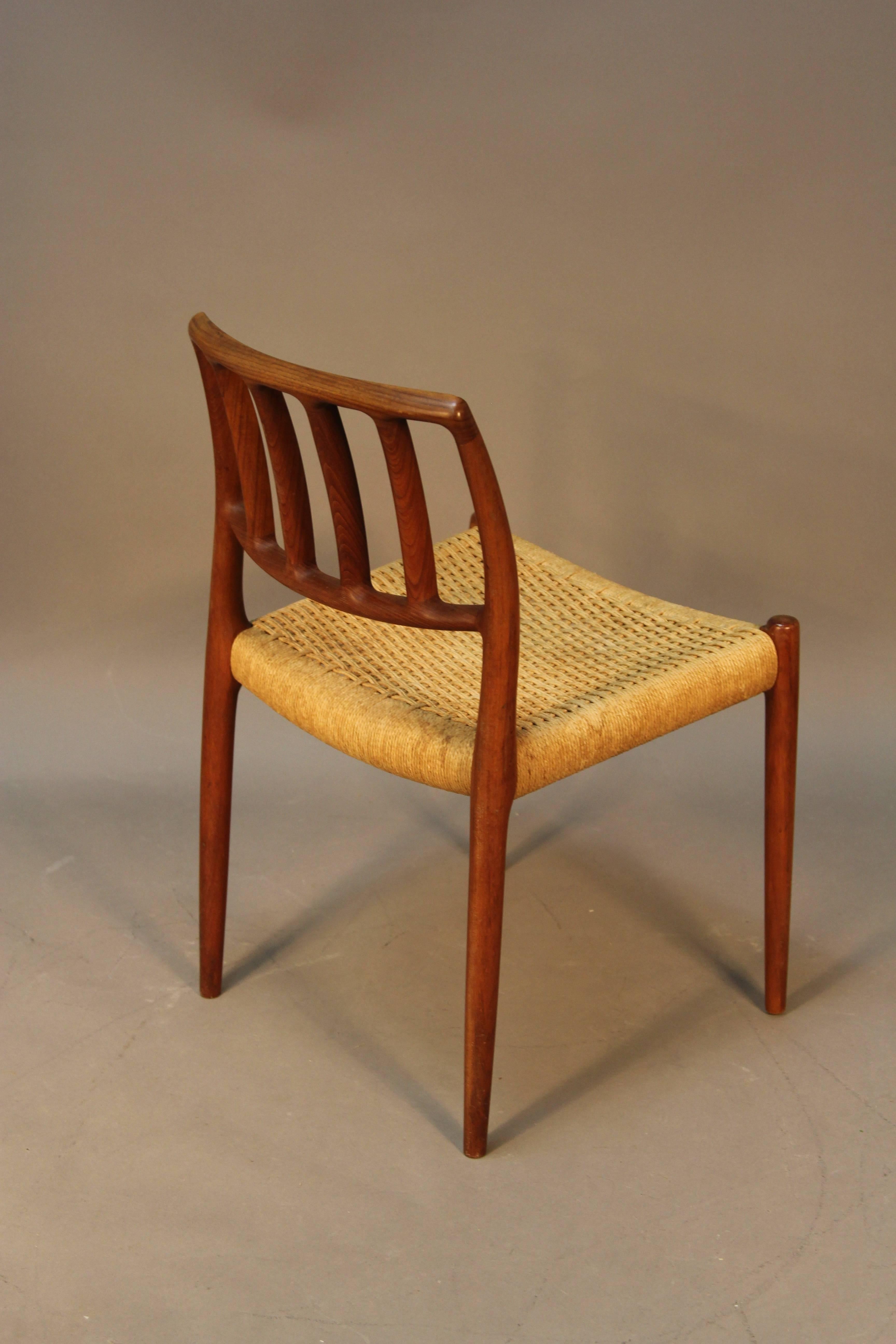 Scandinavian Modern Set of Six Niels Otto Møller for J. L. Møller Dining Chairs For Sale