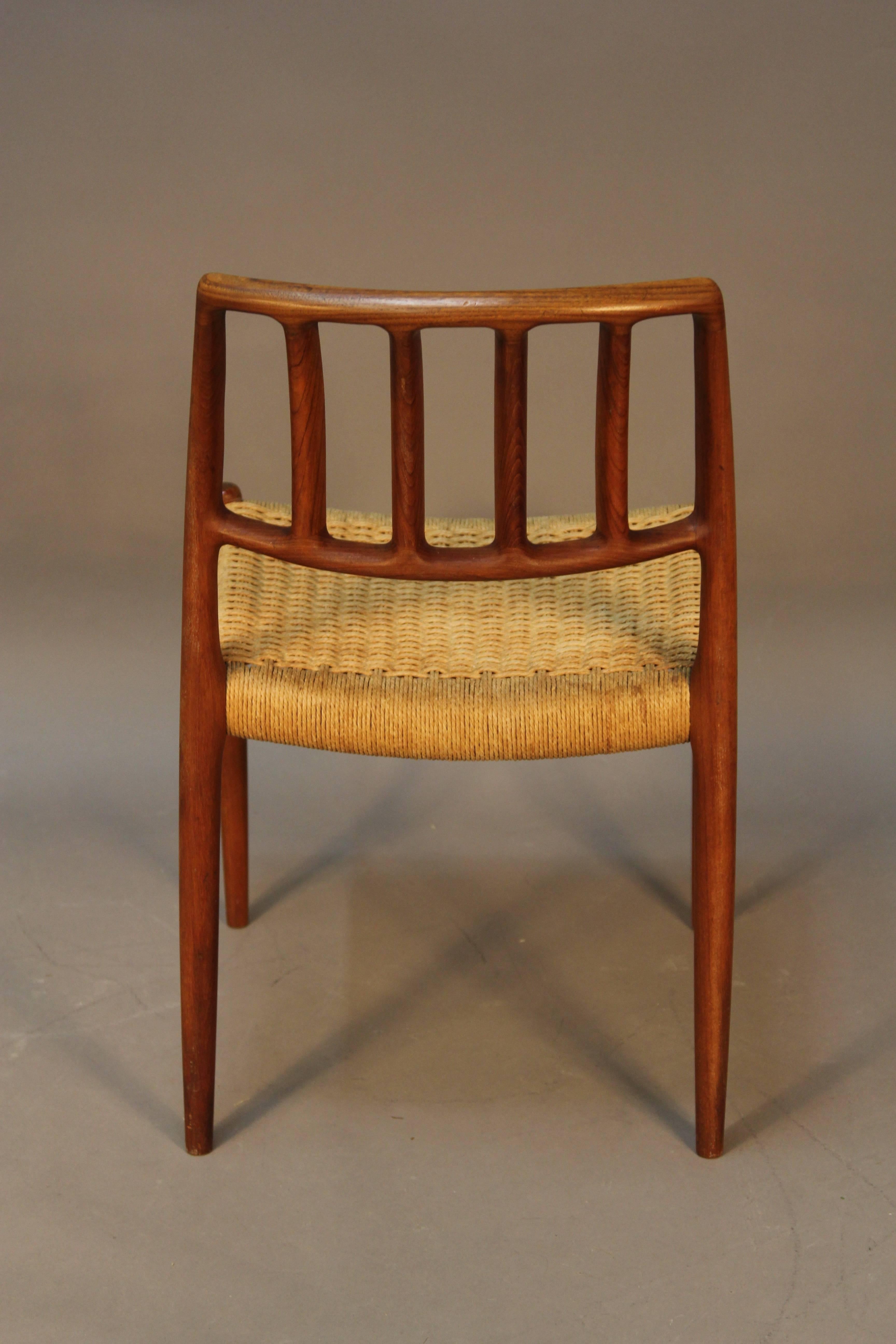 Mid-20th Century Set of Six Niels Otto Møller for J. L. Møller Dining Chairs For Sale
