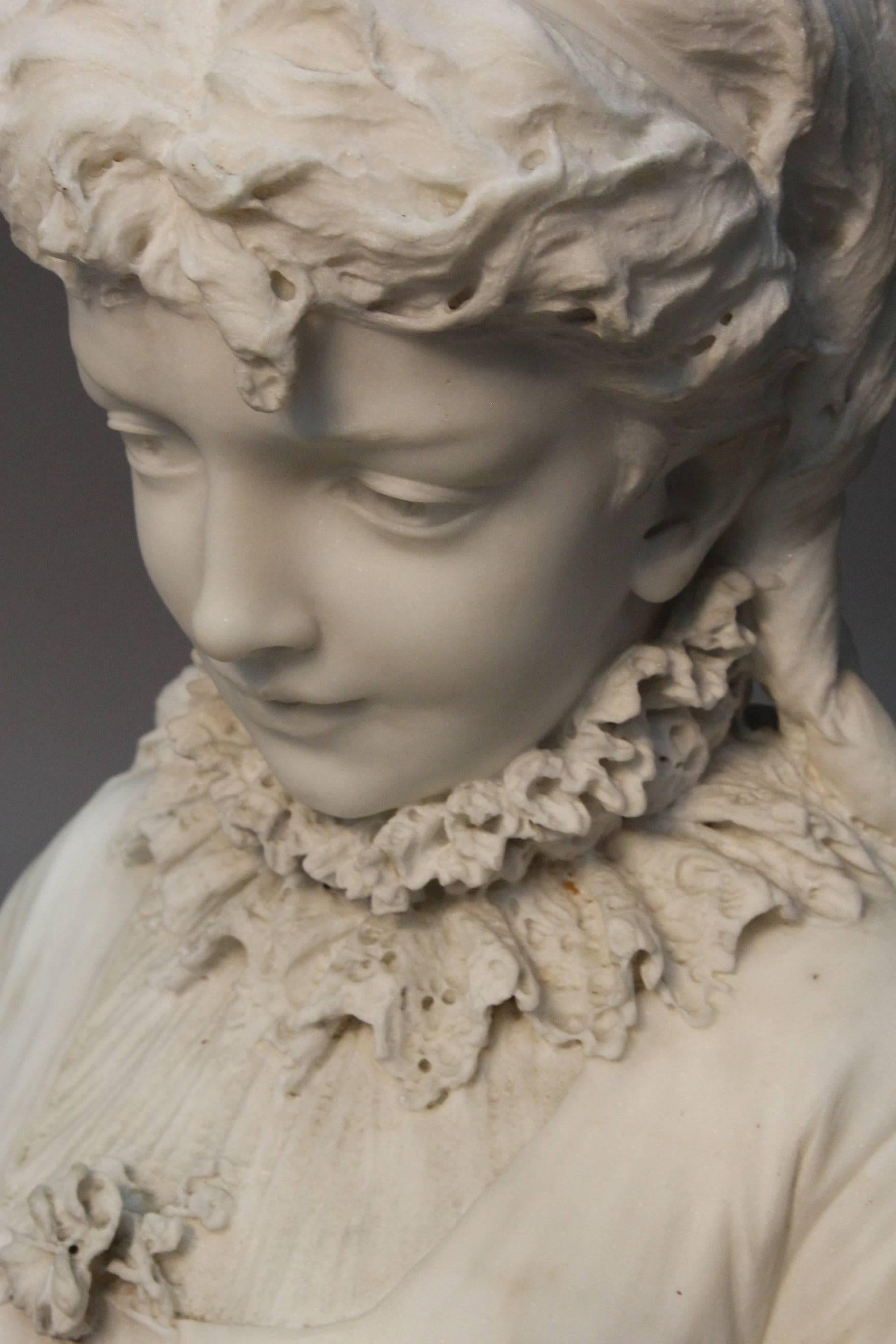 Milano Marble Bust, circa 1800s In Excellent Condition For Sale In Bridport, CT