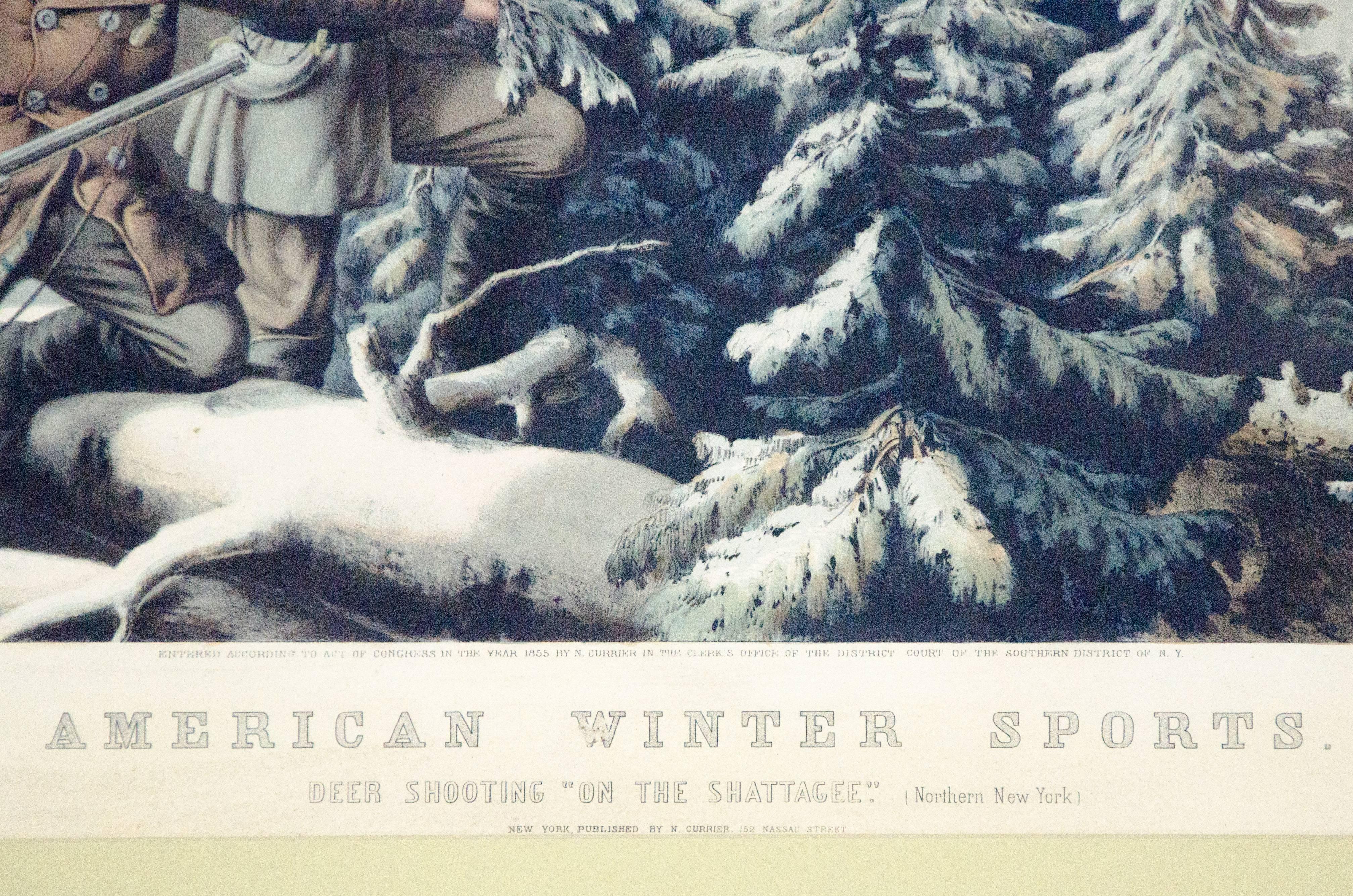 19th Century Currier and Ives, Deer Shooting 
