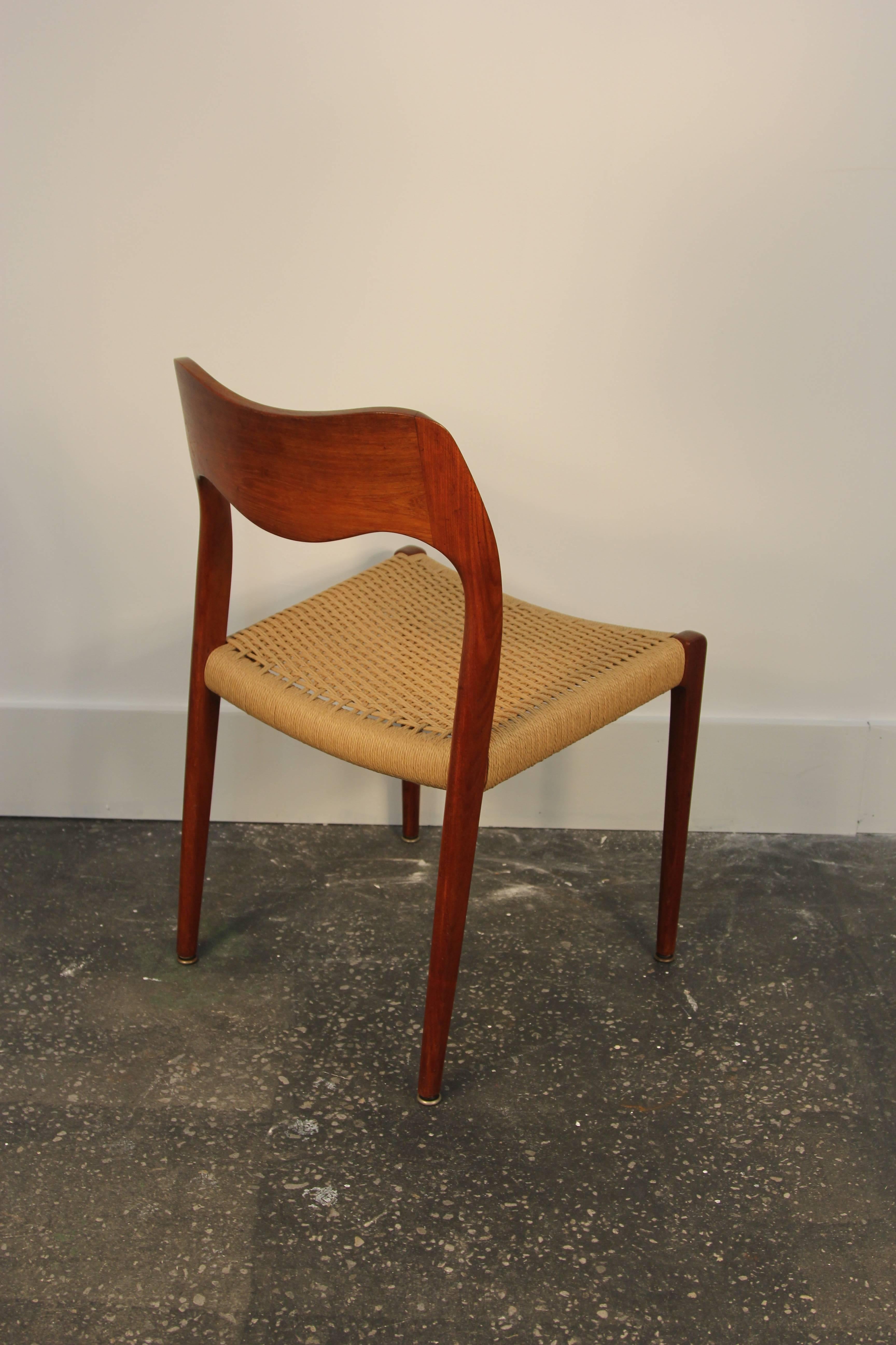Mid-20th Century Set of Six Niels Otto Møller Model 71 Dining Chairs