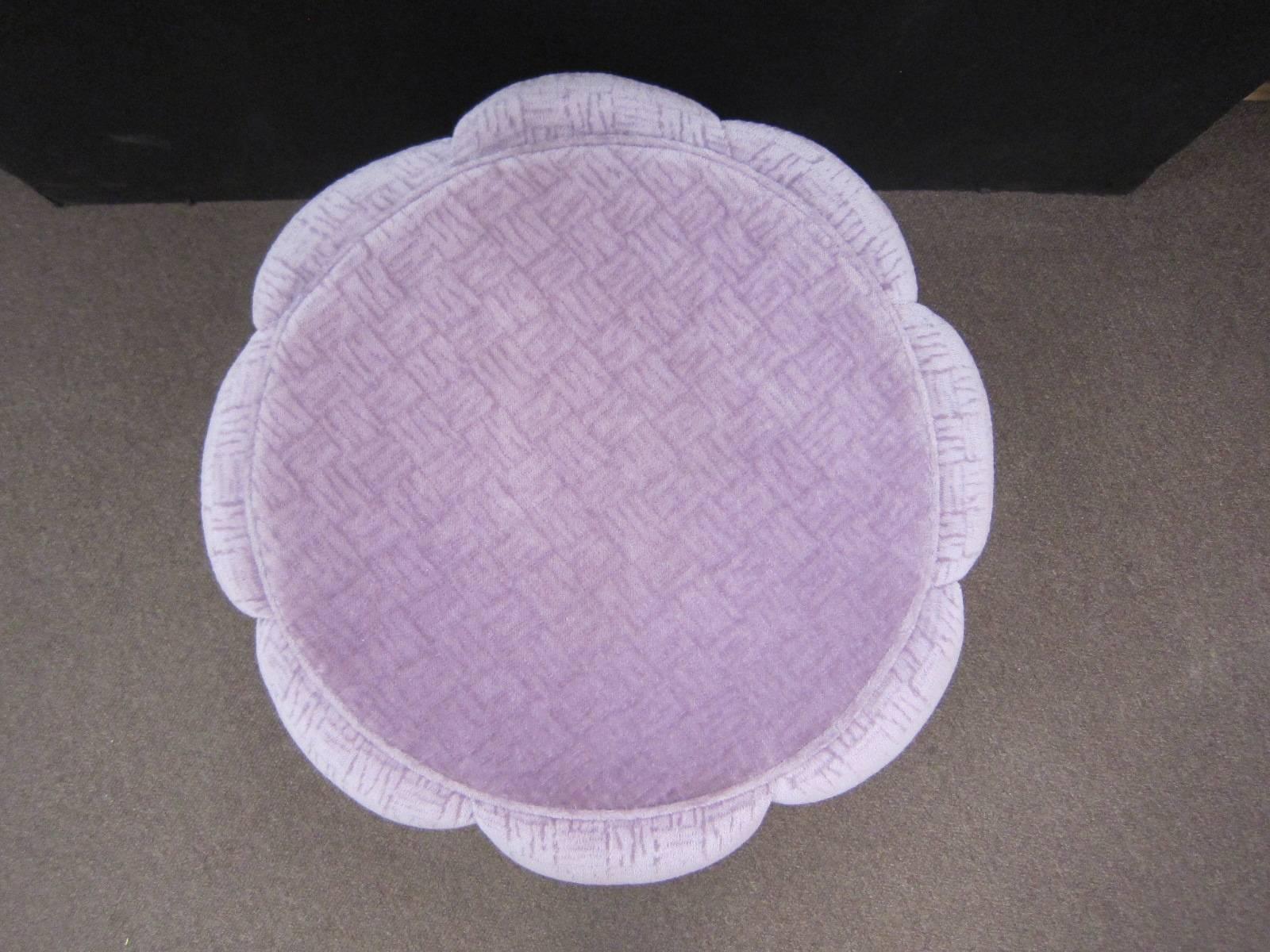 Modern Pair of lavendar tufted upholstered poufs/ stools