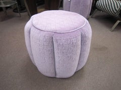 Pair of lavendar tufted upholstered poufs/ stools