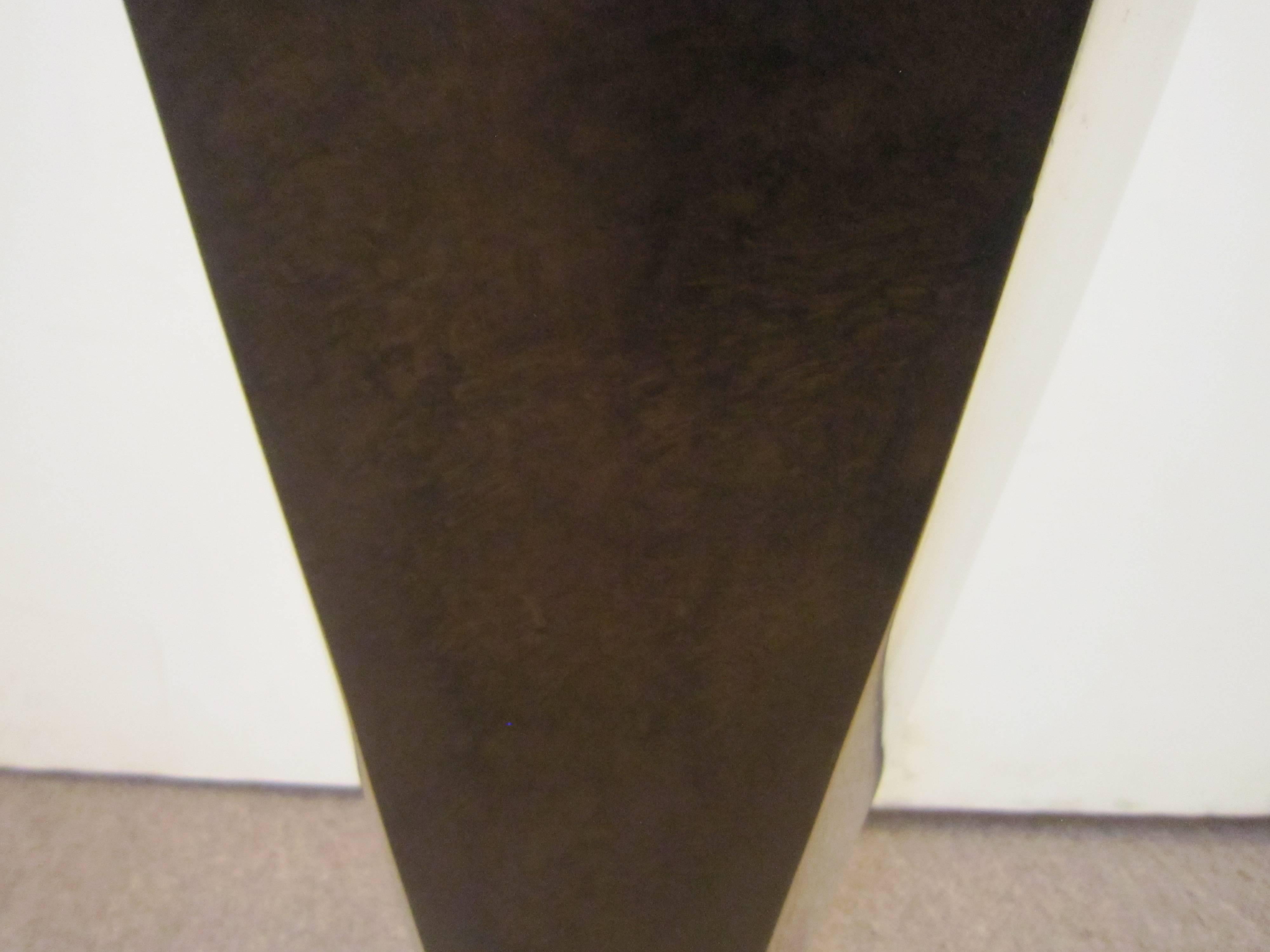 Tall French Bronze and Silvered Six-Sided Angular Vase In Good Condition In New York City, NY