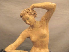 French "Piece Unique" Ceramic Sculpture of a Mermaid Signed, H. Gauthier