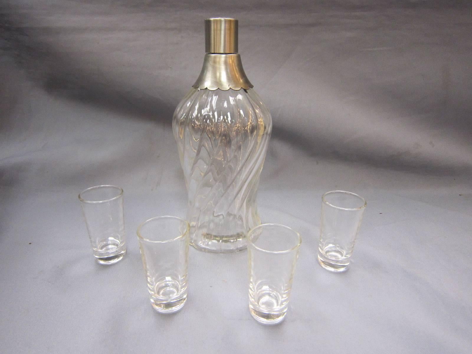 Mid-Century Modern 1970s Tantalus or Cordial Set For Sale