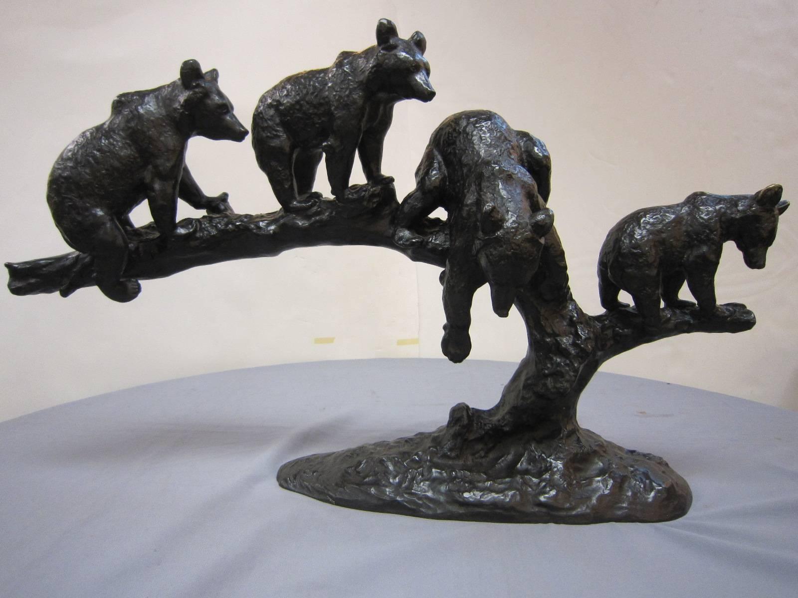 Große Bronzegruppe mit vier Bären-Anton Buschelberger, 1920 4