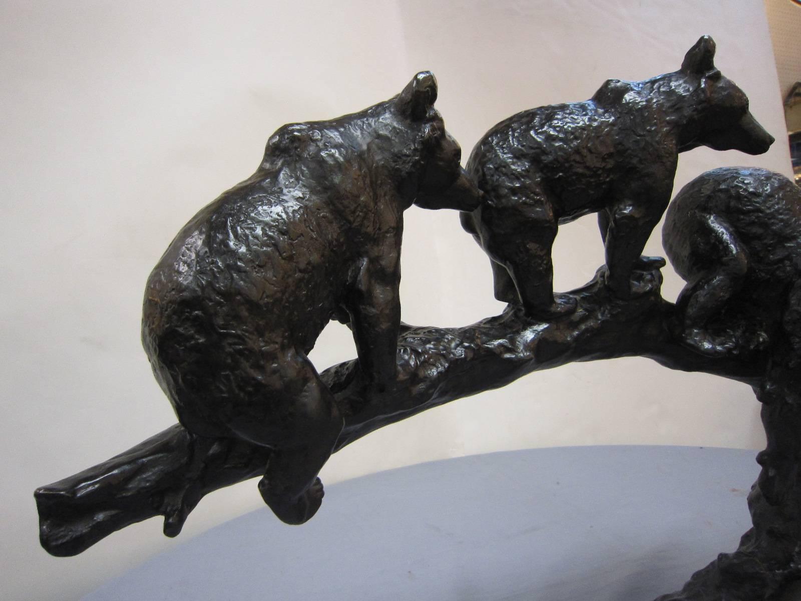 Große Bronzegruppe mit vier Bären-Anton Buschelberger, 1920 (20. Jahrhundert)