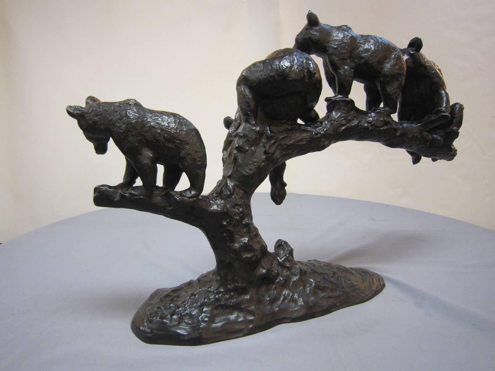 Große Bronzegruppe mit vier Bären-Anton Buschelberger, 1920 1