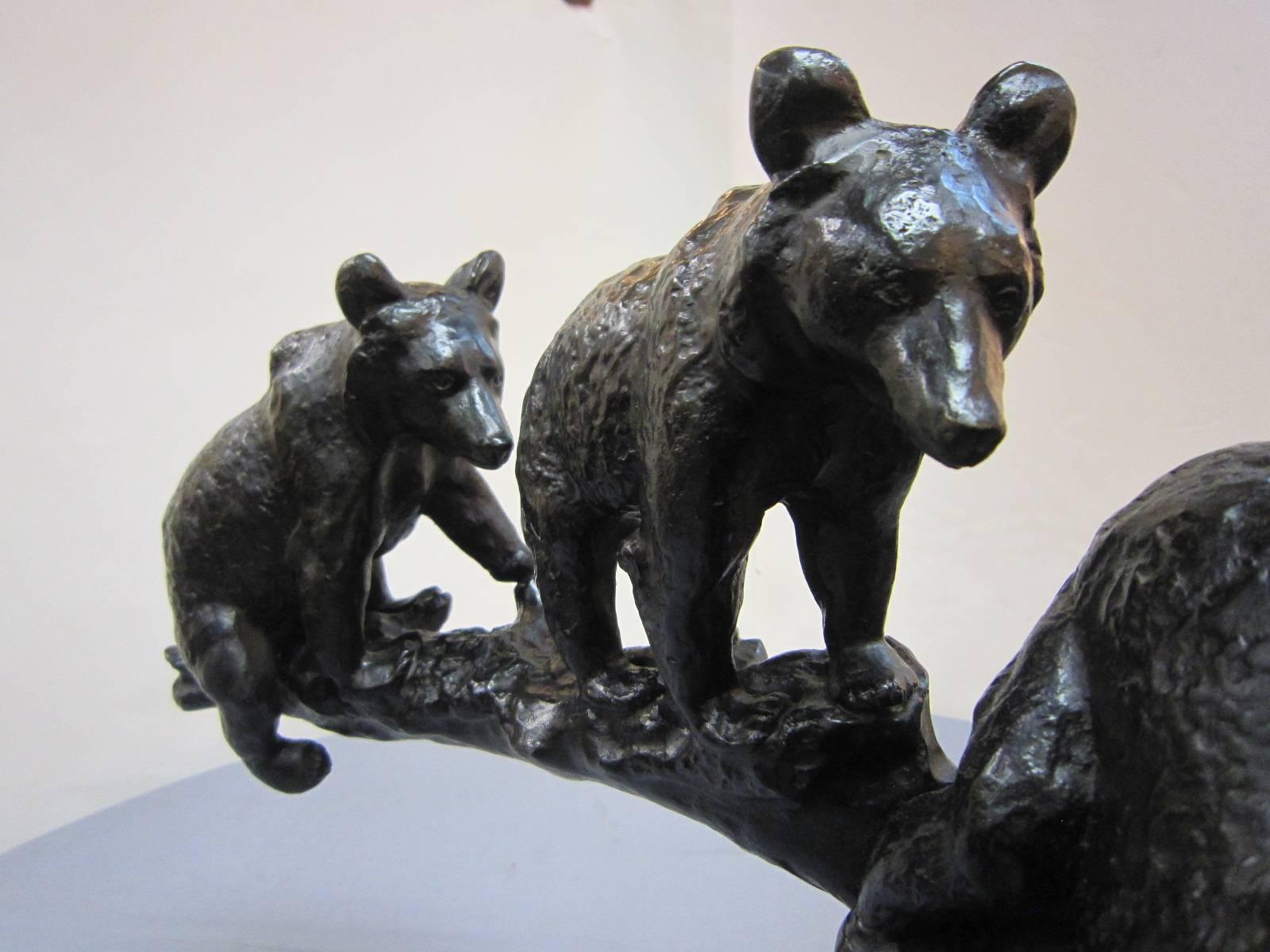 Große Bronzegruppe mit vier Bären-Anton Buschelberger, 1920 (Deutsch)