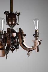 Converted Gas-Electric Renaissance Revival Speltre Light Fixture