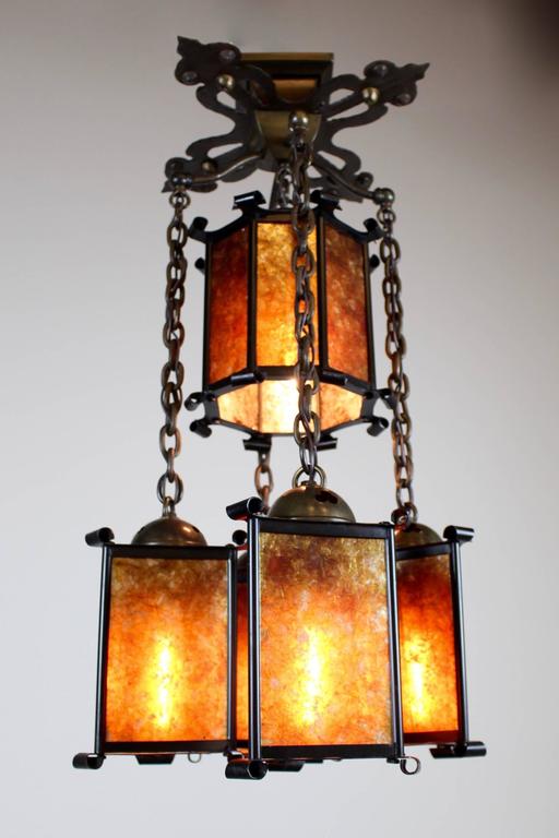 Stickley Style Mica Lantern Flush Mount For Sale at 1stDibs