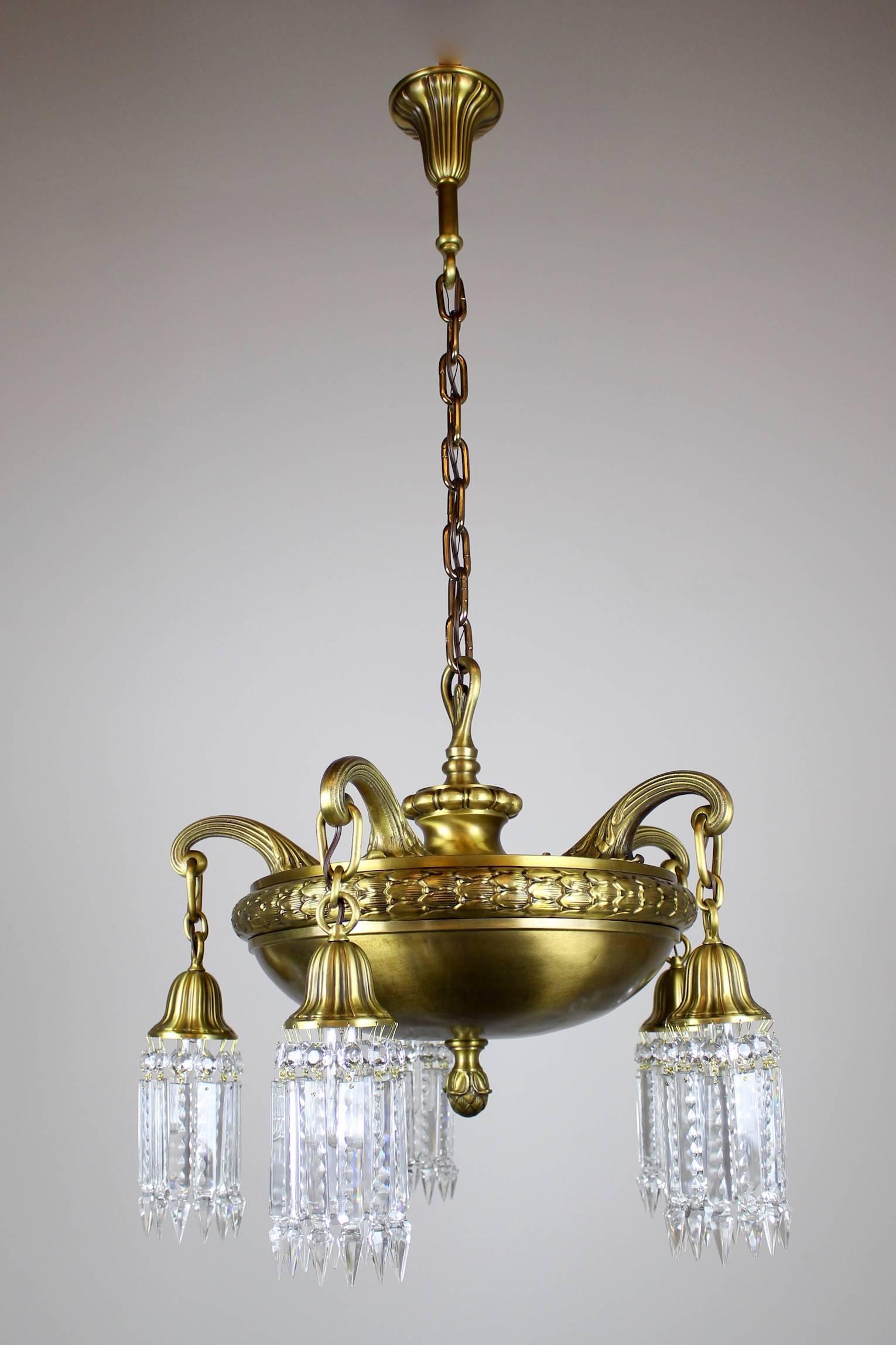 Early 20th Century Beaux Arts Crystal Chandelier For Sale