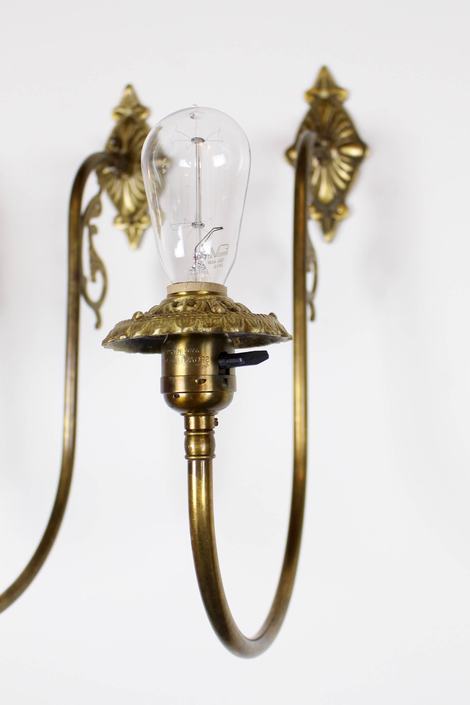 American Converted Gas-Electric Victorian Wall Sconces For Sale