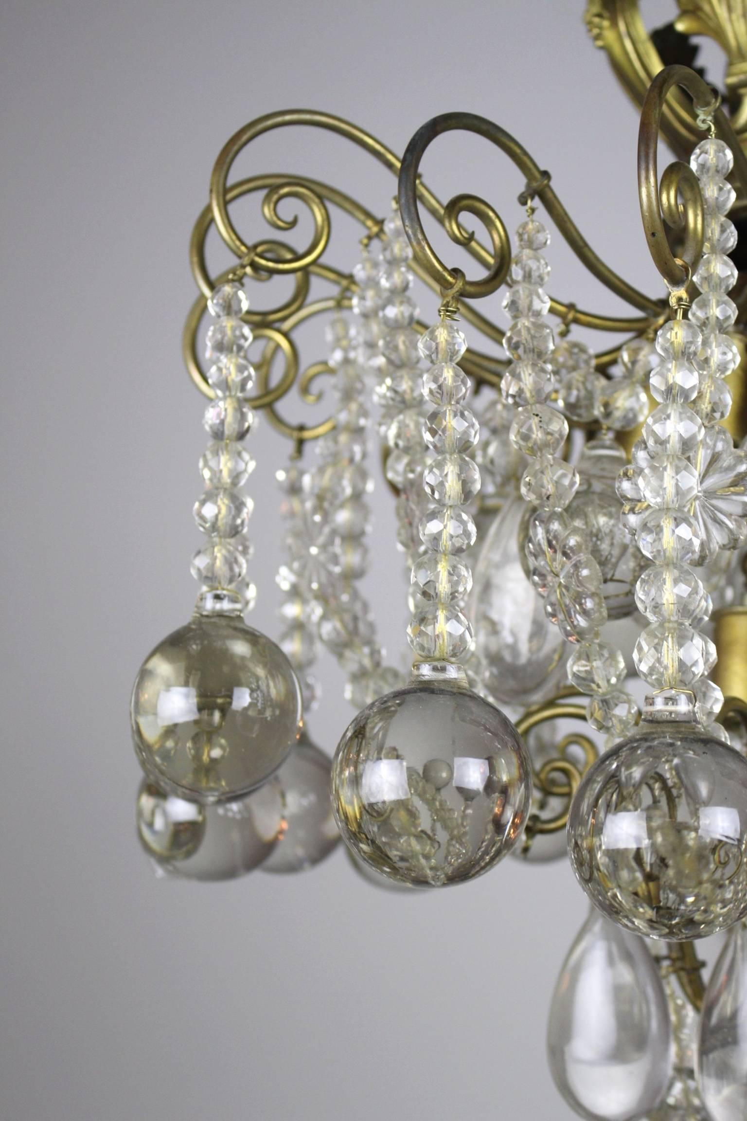 Early 20th Century Crystal Chandelier by E. F. Caldwell For Sale