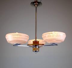 Three-Light Art Moderne Fixture