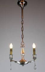 Two-Light Silver Plate Mini-Pan Candelabra