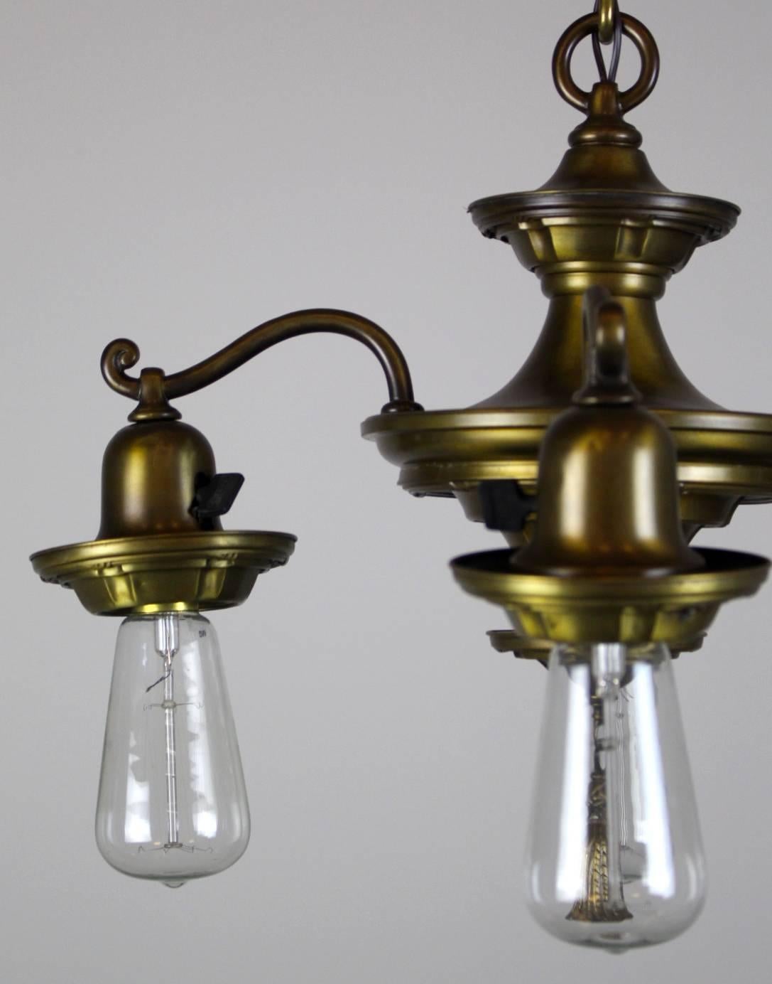 Four Light All Original Sheffield Pan Fixture For Sale 1