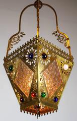 Victorian Aesthetic Movement Jewelled Hall Lantern