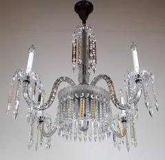 Victorian Four-Arm Crystal Chandelier