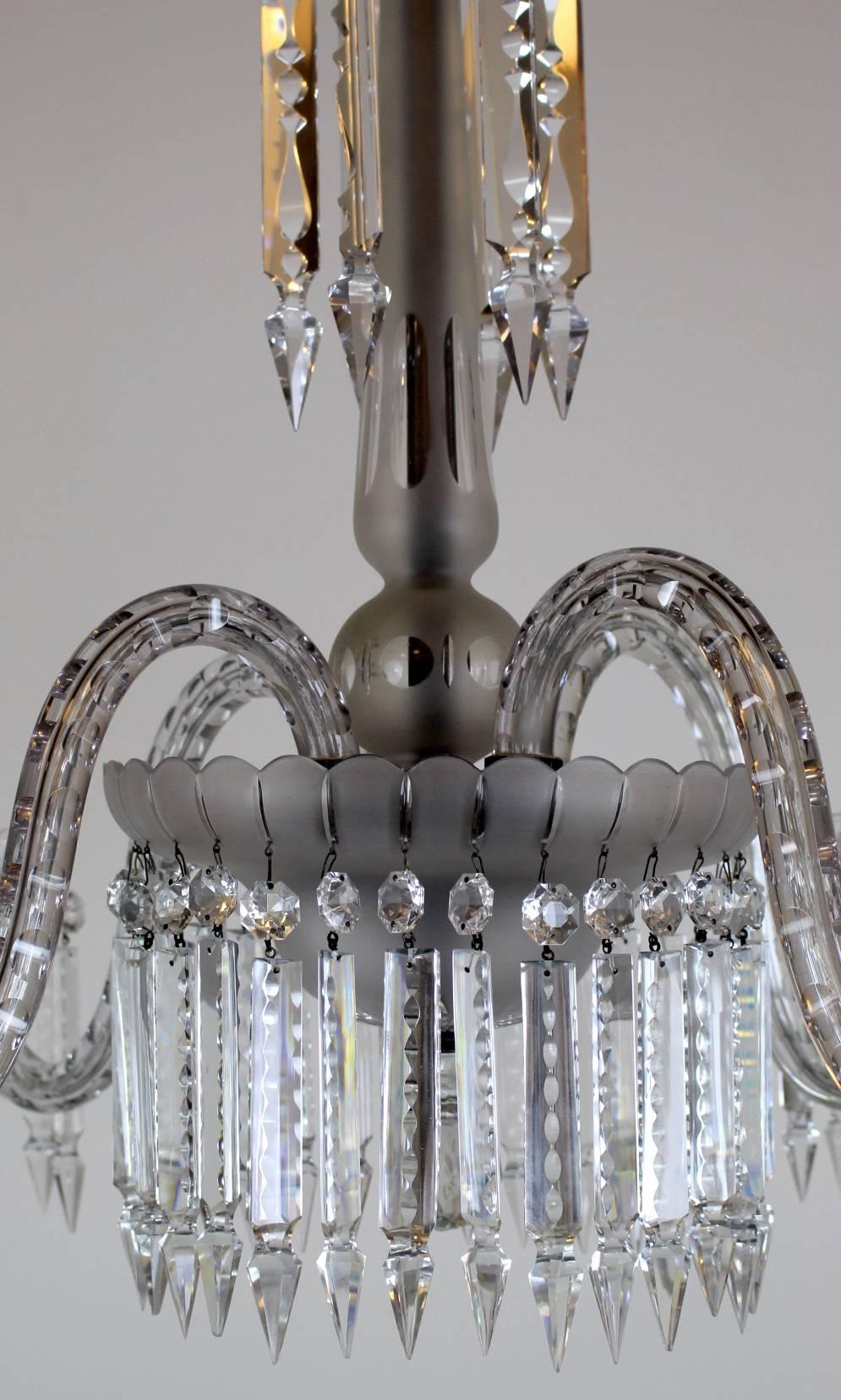 Victorian Four-Arm Crystal Chandelier For Sale 1